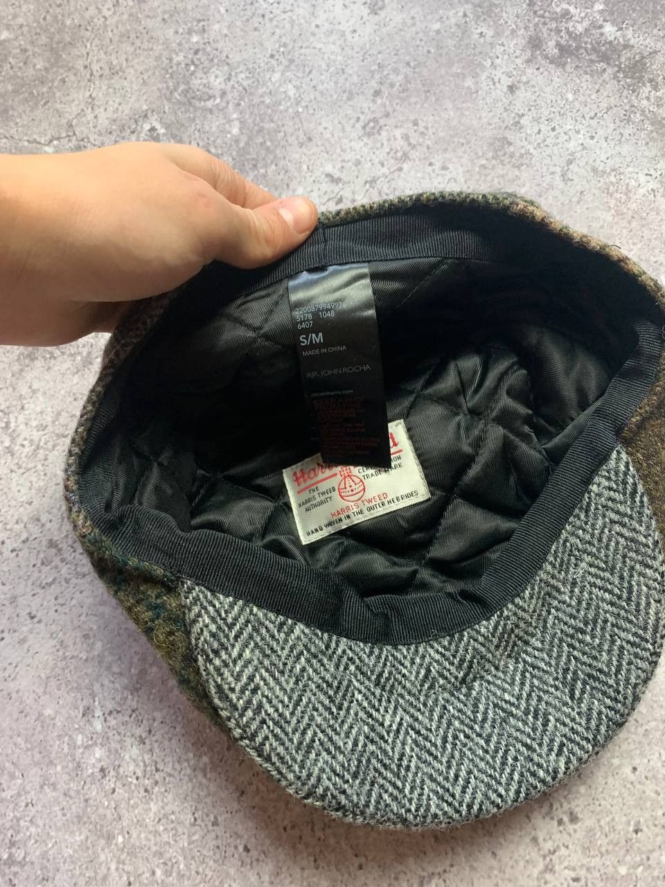 Harris Tweed Vintage 90's Harris Tweed Patchwork herringbone flat cap hat Size ONE SIZE - 3 Thumbnail