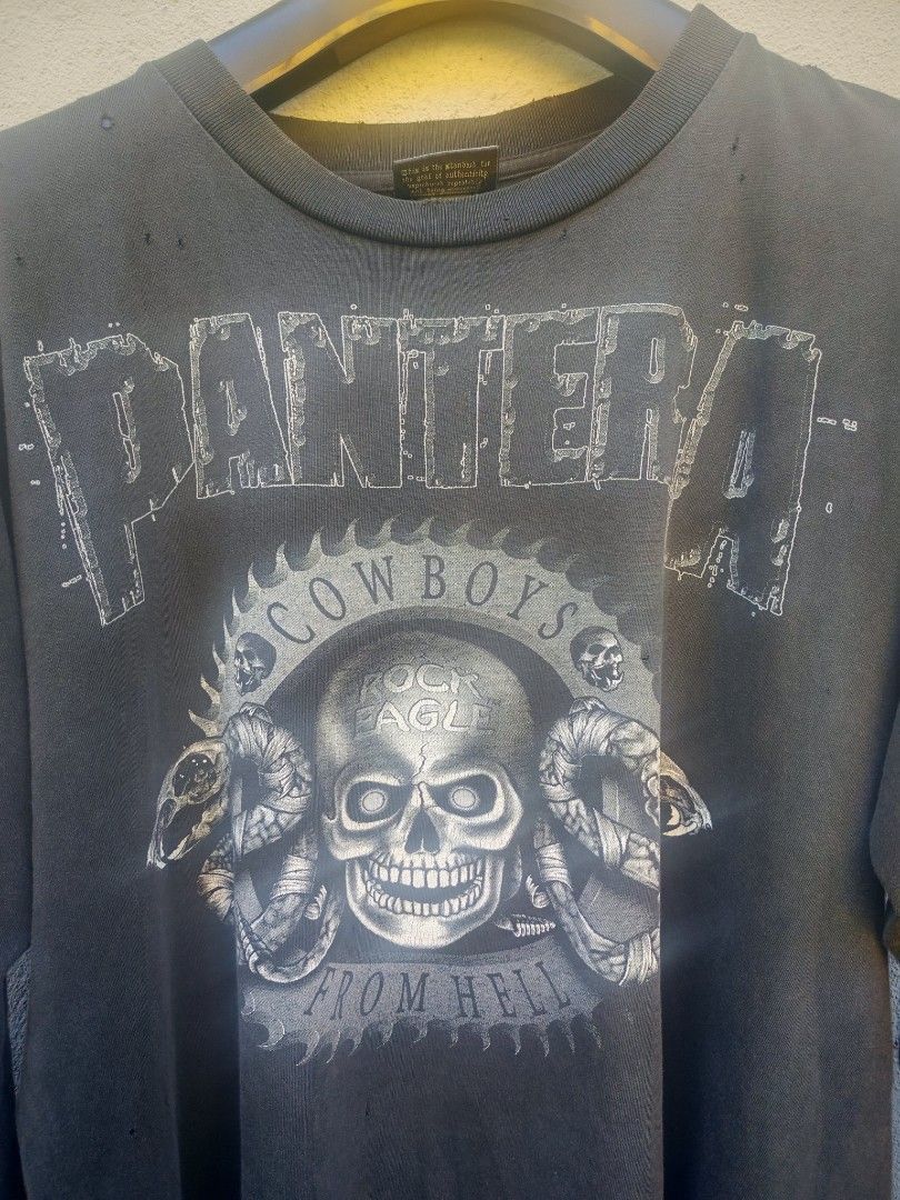 Band Tees Pantera Cowboys From Hell LS Tee – Vintage Distressed Size US L / EU 52-54 / 3 - 2 Thumbnail