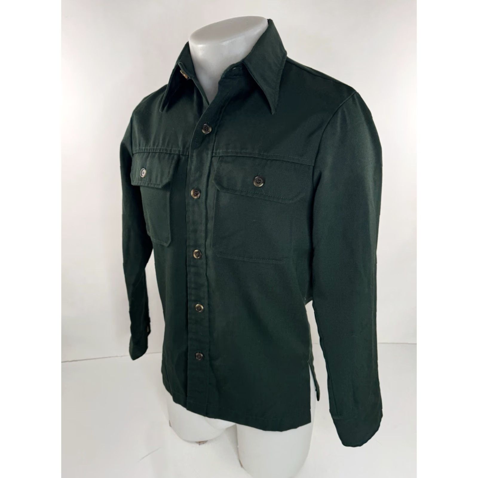 Levi's VINTAGE Levi's Panatela Work Shirt Mens S XS Green Long Sleeve Button-Up - 1980s style Size US S / EU 44-46 / 1 - 2 Thumbnail