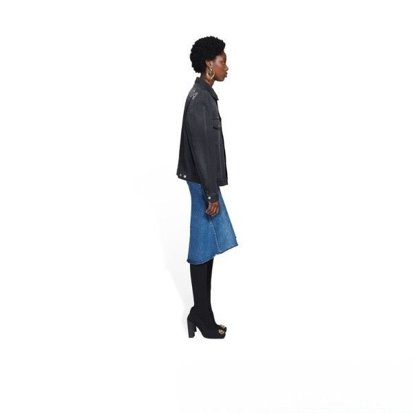 Balenciaga o1tr1nto0526 Strass Logo Jacket in Black Size L / US 10 / IT 46 - 2 Thumbnail