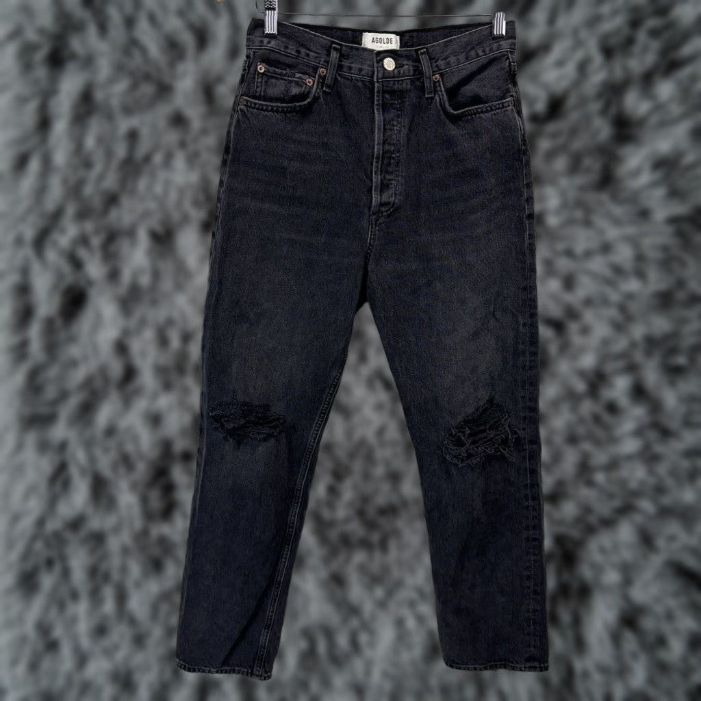 Agolde 90s AGOLDE High Waist Black Straight Stretch Denim Jeans Womens 27 Size 27" / US 4 / IT 40 - 1 Thumbnail