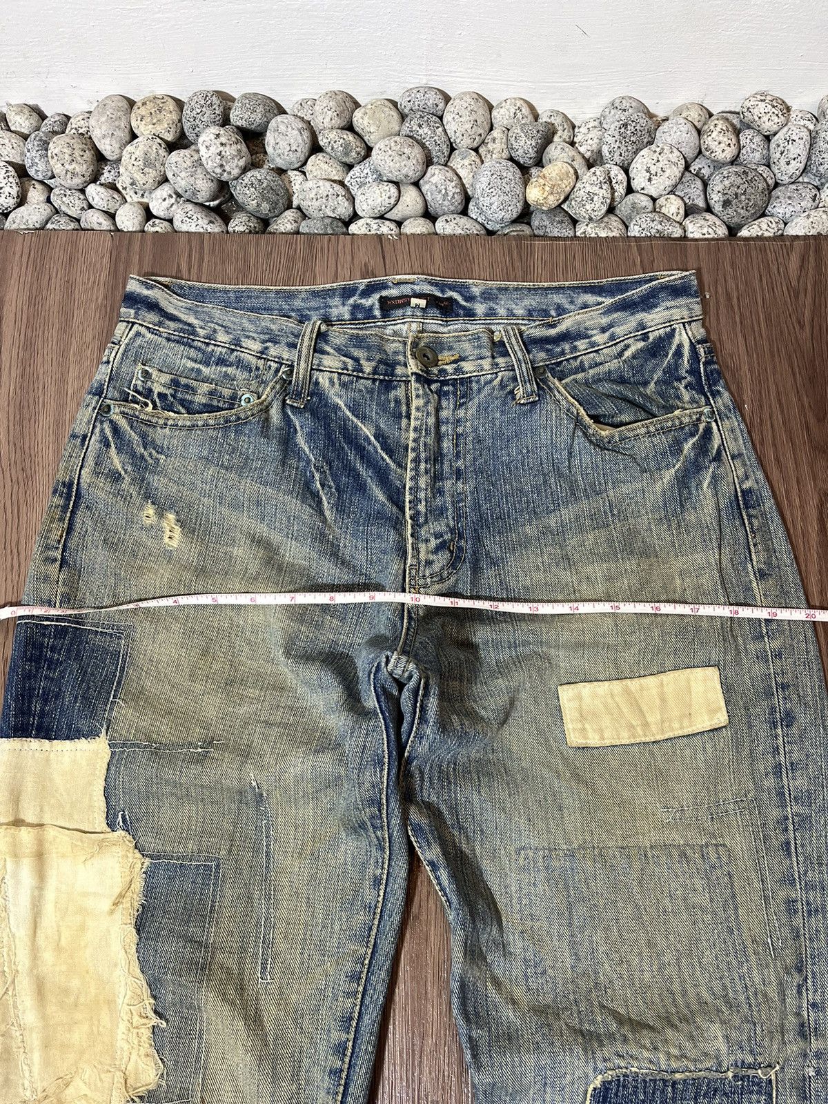 Japanese Brand Exhibitionist Japan Distressed Patchwork Jeans Size US 32 / EU 48 - 13 Thumbnail