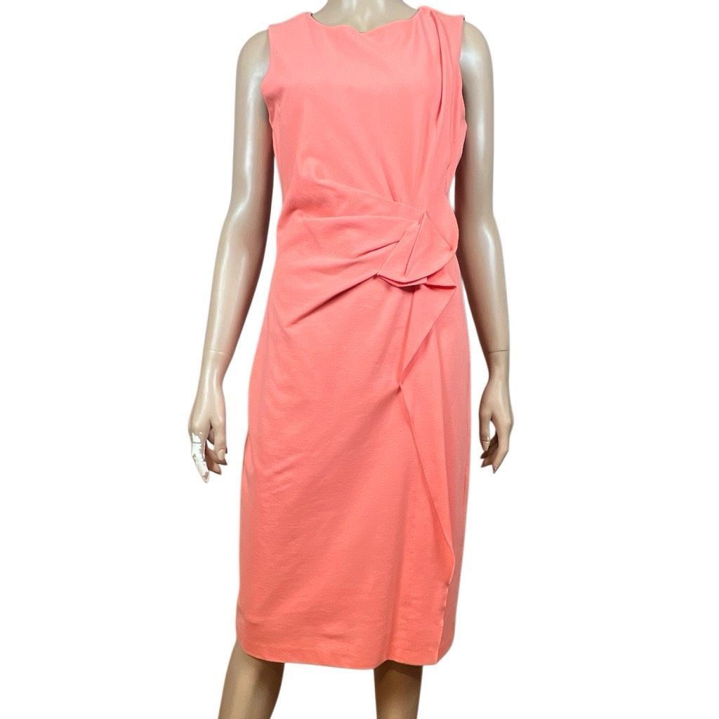 KOBI HALPERIN Kobi Halperin Quinn Dress Coral Rose Pink Sleeveless Draped Size 6 (044) Size M / US 6-8 / IT 42-44 - 2 Thumbnail