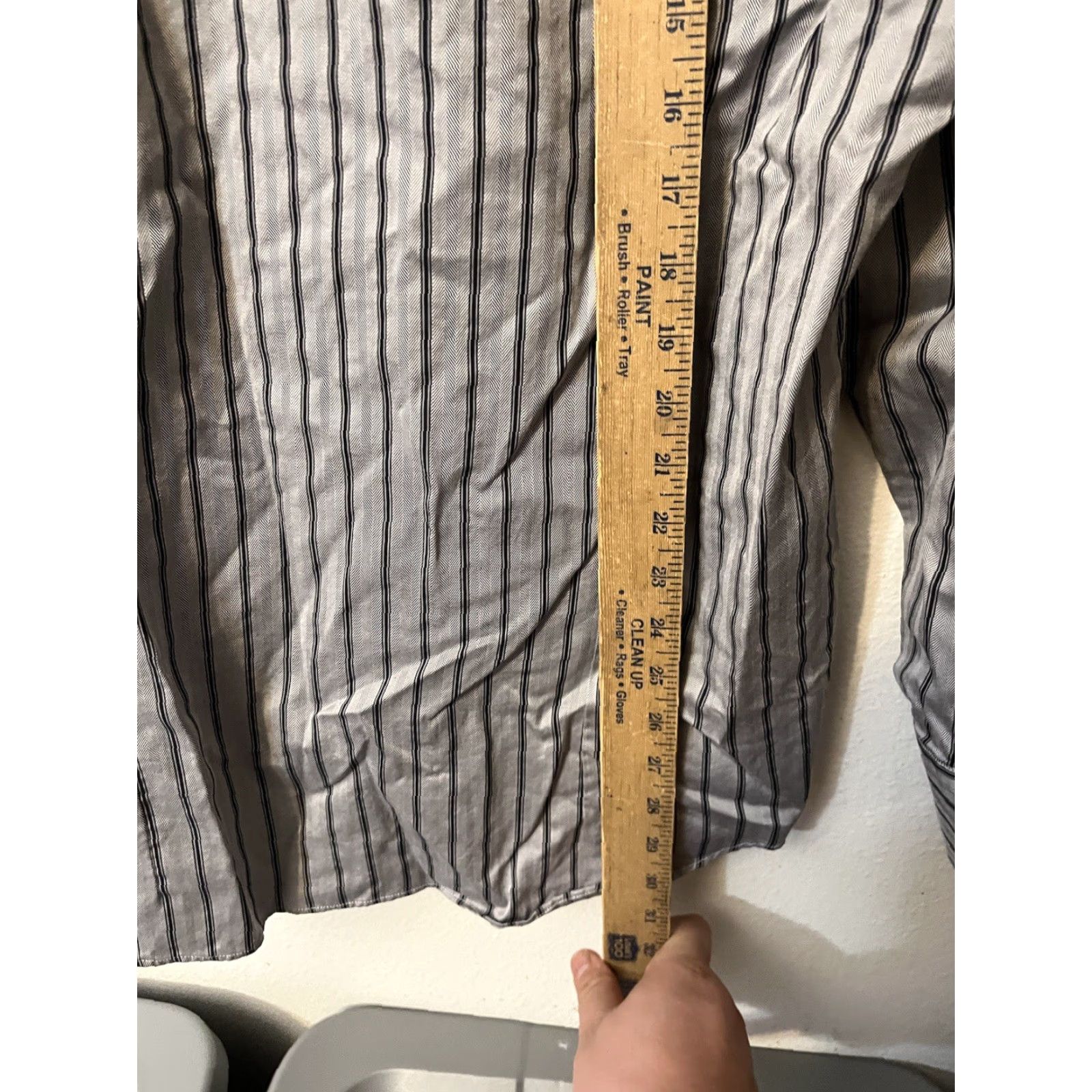 Charles Tyrwhitt Charles Tyrwhitt Shirt Mens Large Black Gray Striped Button Down Long Sleeve Size US L / EU 52-54 / 3 - 4 Thumbnail