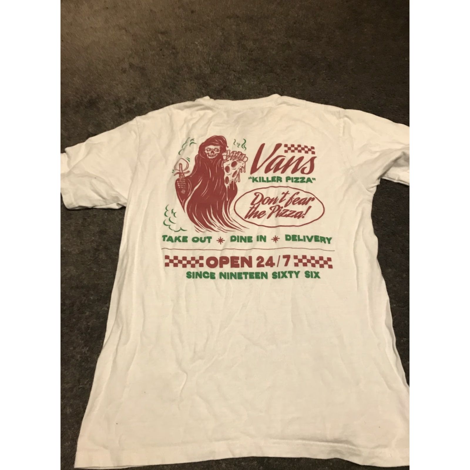 Vans Vans Killer Pizza T-Shirt White Small Women Size S / US 4 / IT 40 - 4 Thumbnail