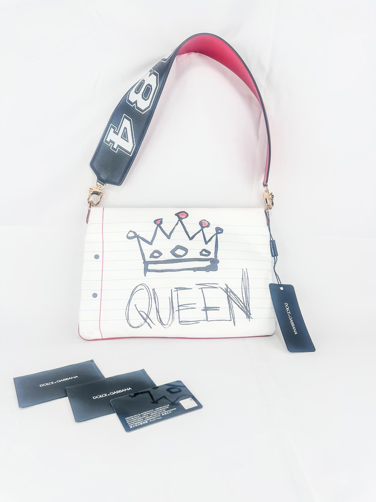 Dolce & Gabbana Calfskin All I Need is Love and Wifi Shoulder Bag White Size ONE SIZE - 2 Thumbnail