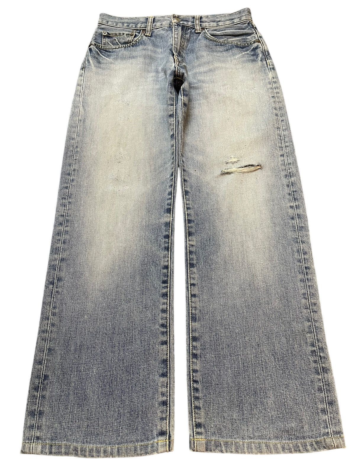 Uniqlo Vintage Japanese Uniqlo Faded Wash Distress Baggy Jeans Size US 29 - 1 Thumbnail