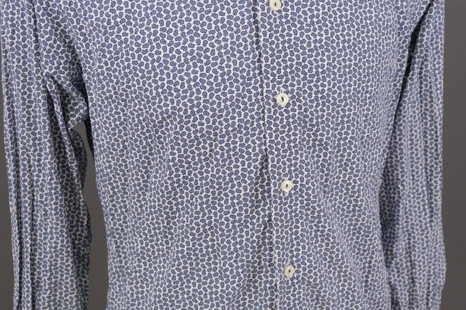 Eton Eton Slim Blue Floral Poplin Button Down Shirt Size 41 / 16 Size US M / EU 48-50 / 2 - 5 Thumbnail