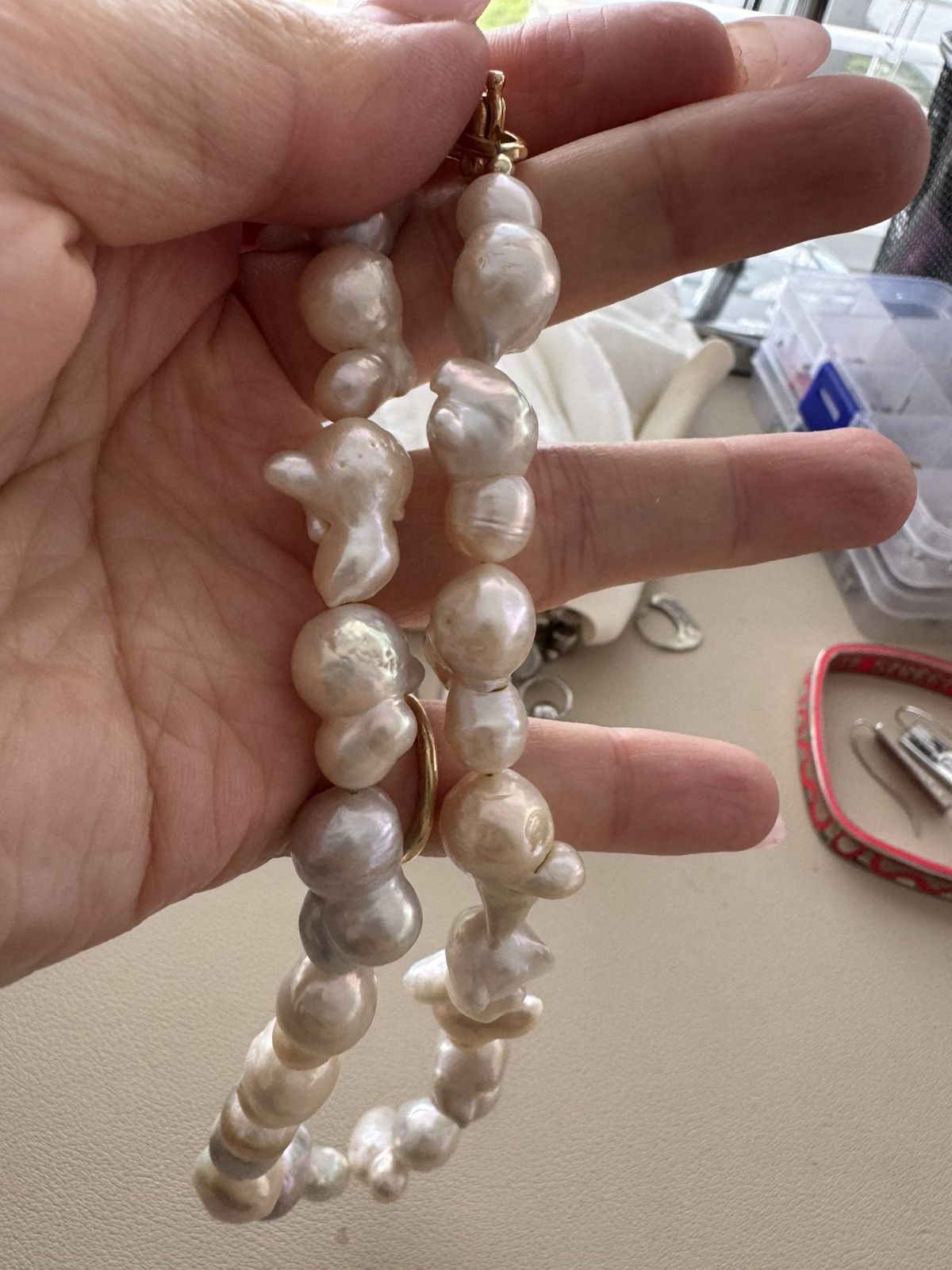 Vintage Stunning baroque pearl necklace with unique shapes Size ONE SIZE - 3 Thumbnail