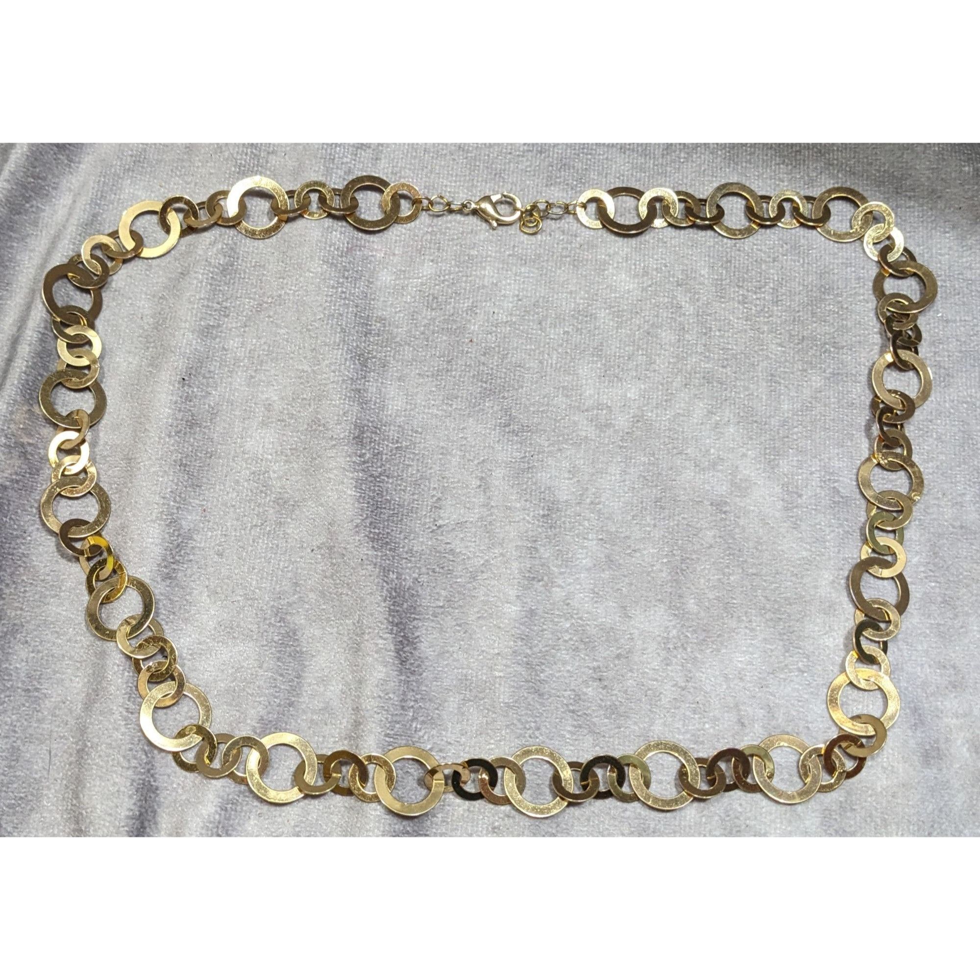 Other Geometric Gold Tone Metal Ring Link Necklace Size ONE SIZE - 4 Thumbnail