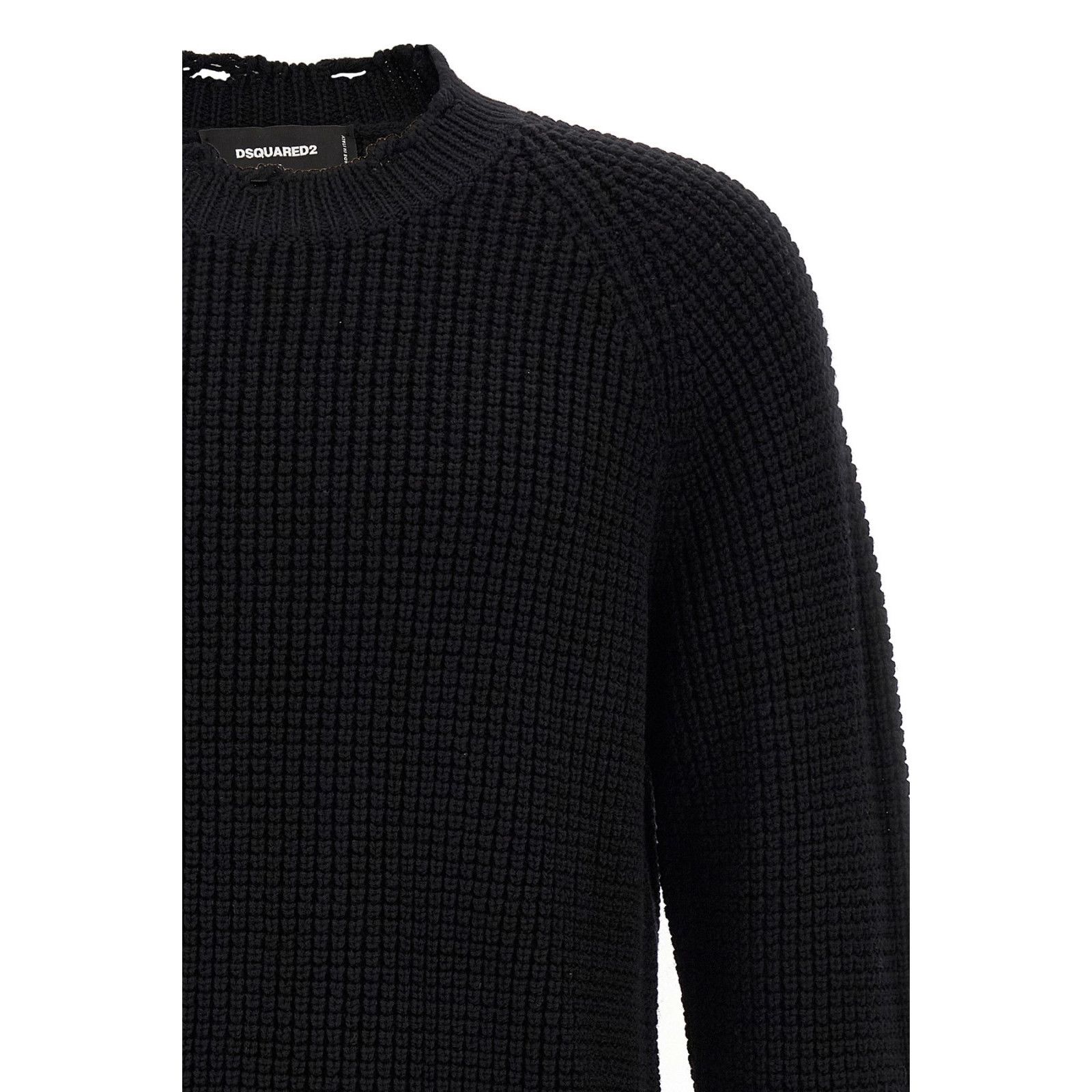 Dsquared2 DSQUARED2 Destroyed Black Wool Sweater New & Authentic (Men' Size US XL / EU 56 / 4 - 3 Thumbnail