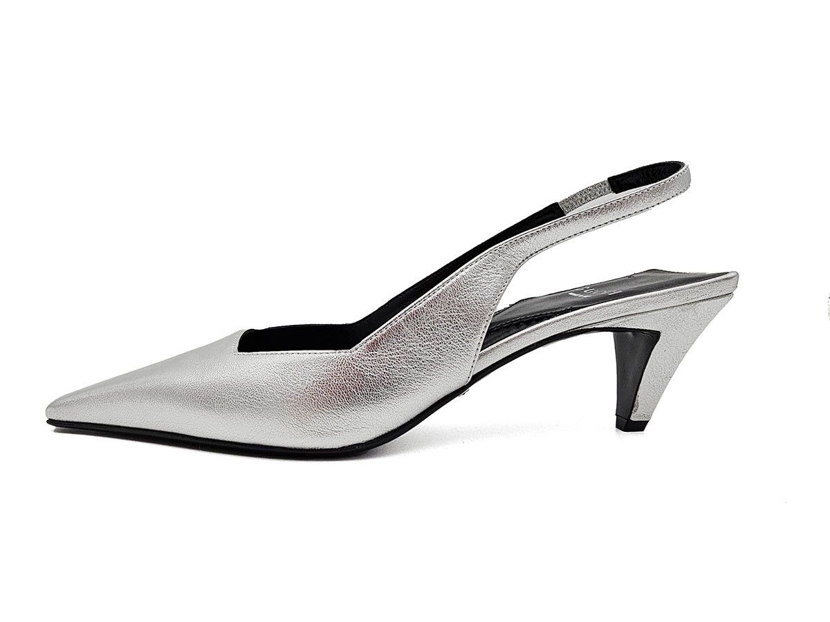 Gucci Gucci Silver Leather Slingback Pumps Women’s Size 37 Size US 7 / IT 37 - 2 Thumbnail