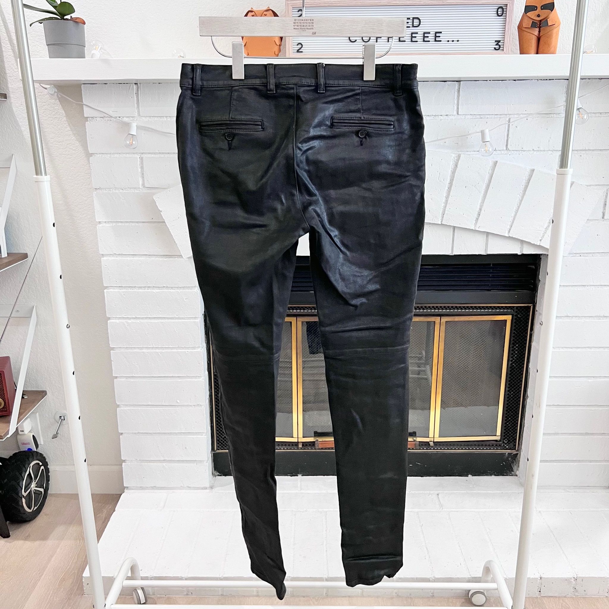 Balmain Balmain Waxed Coated Biker Moto Denim Jeans | Grailed
