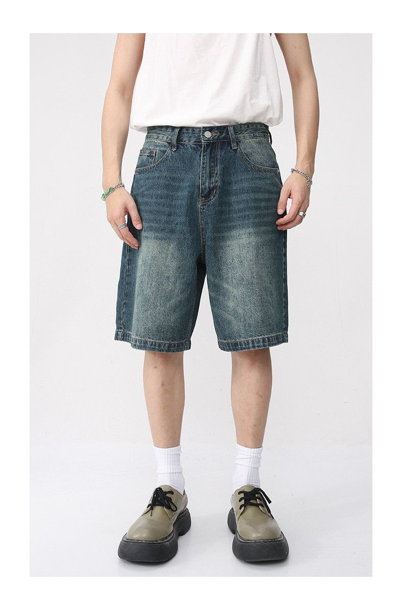Japanese Brand × Jean Japanese retro loose distressed denim shorts Size US 32 / EU 48 - 1 Thumbnail