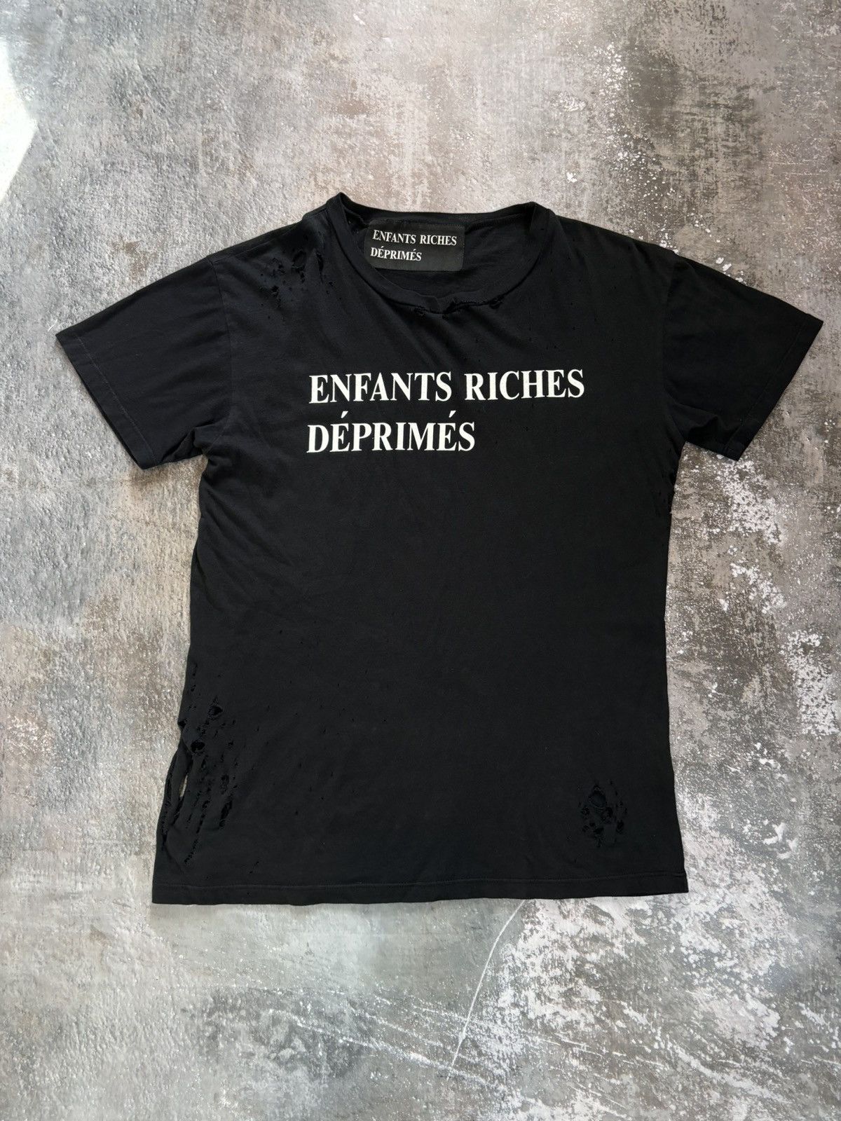 image of Enfants Riches Deprimes First Edition Logo Tee. Size Xs in Black, Men's