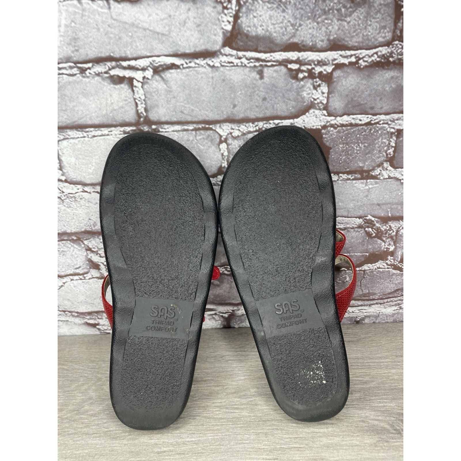 Other SAS Naples Red Leather Snakeskin Embossed 3 Strap Sandals Wo Size US 9.5 / IT 39.5 - 20 Thumbnail