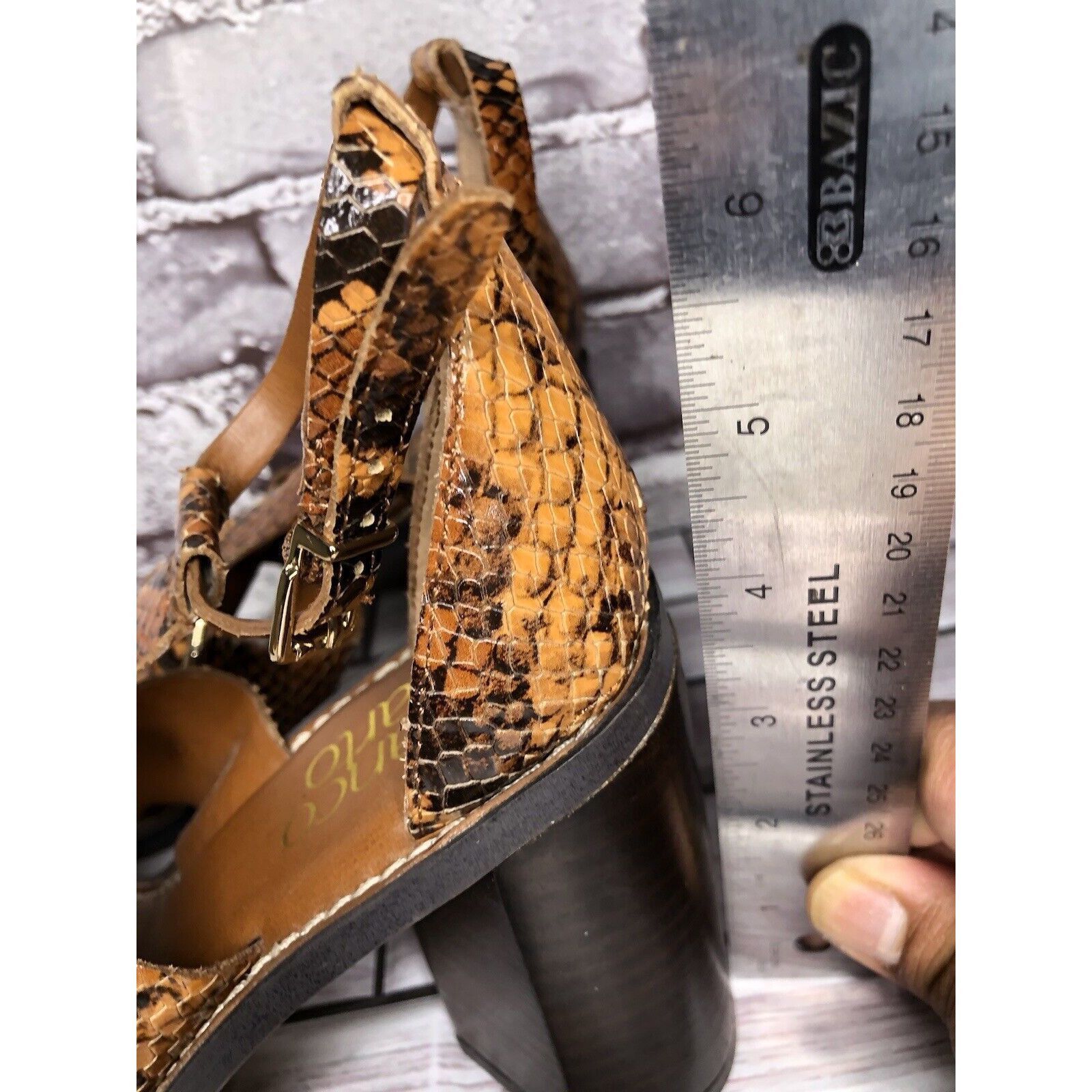 Other Franco Sarto Dandelion Snake Print Ankle Strappy Brown Leath Size US 6 / IT 36 - 13 Thumbnail