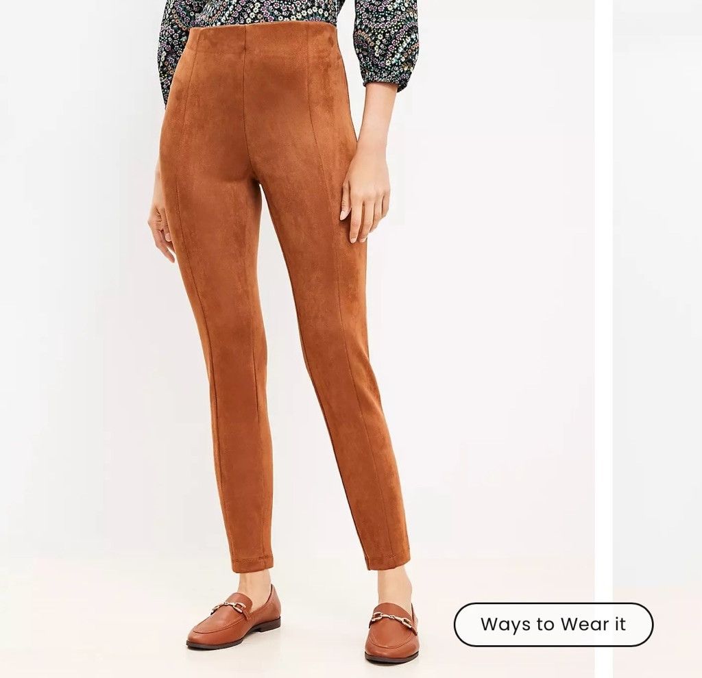 Loft LOFT | Faux Suede Leggings in Fresh Pumpernickel | Small Size 28" / US 6 / IT 42 - 10 Thumbnail