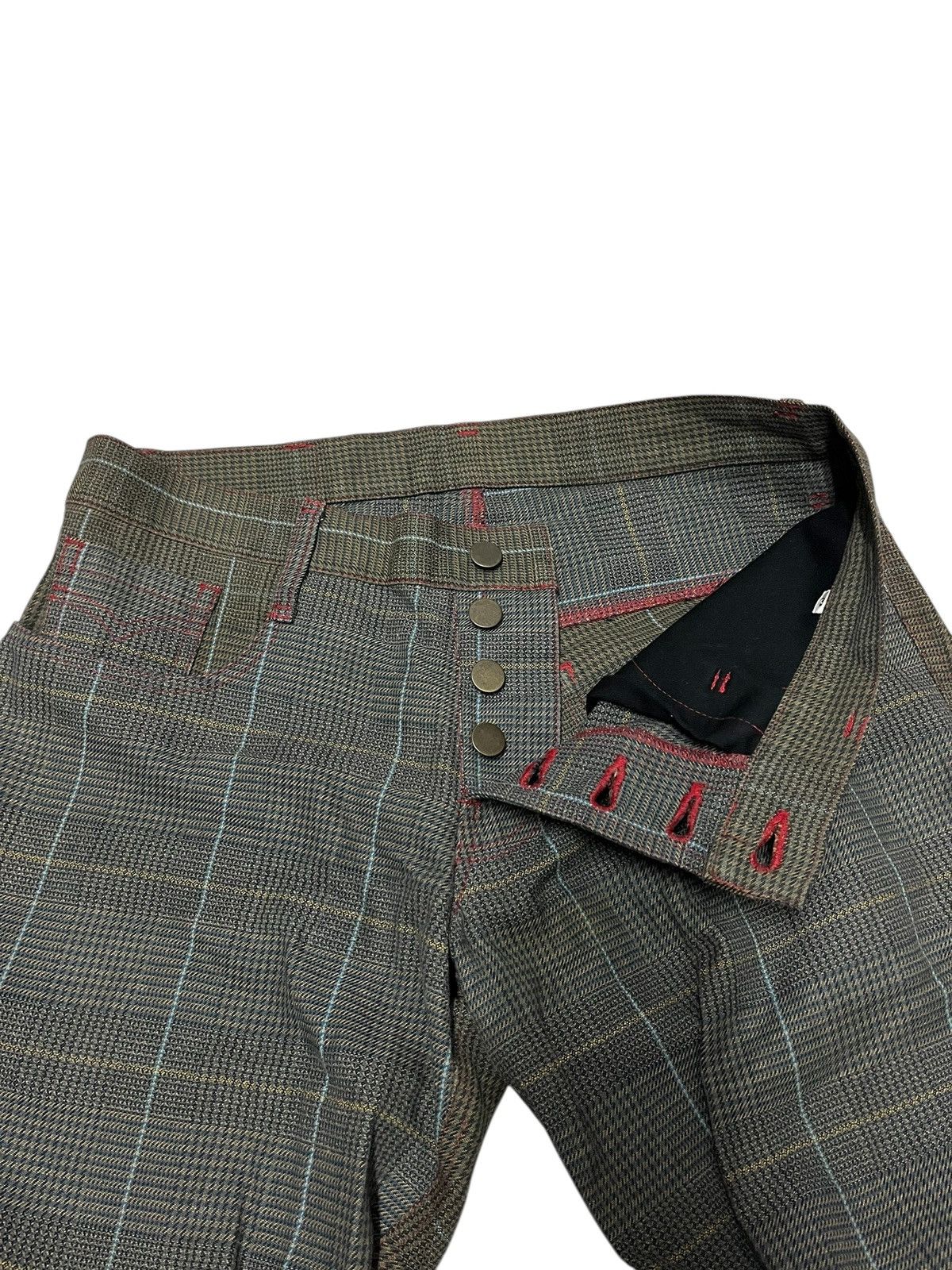 Christopher Nemeth 🔥Christopher Nemeth Distressed Check Embroidered Pants Size US 34 / EU 50 - 8 Thumbnail