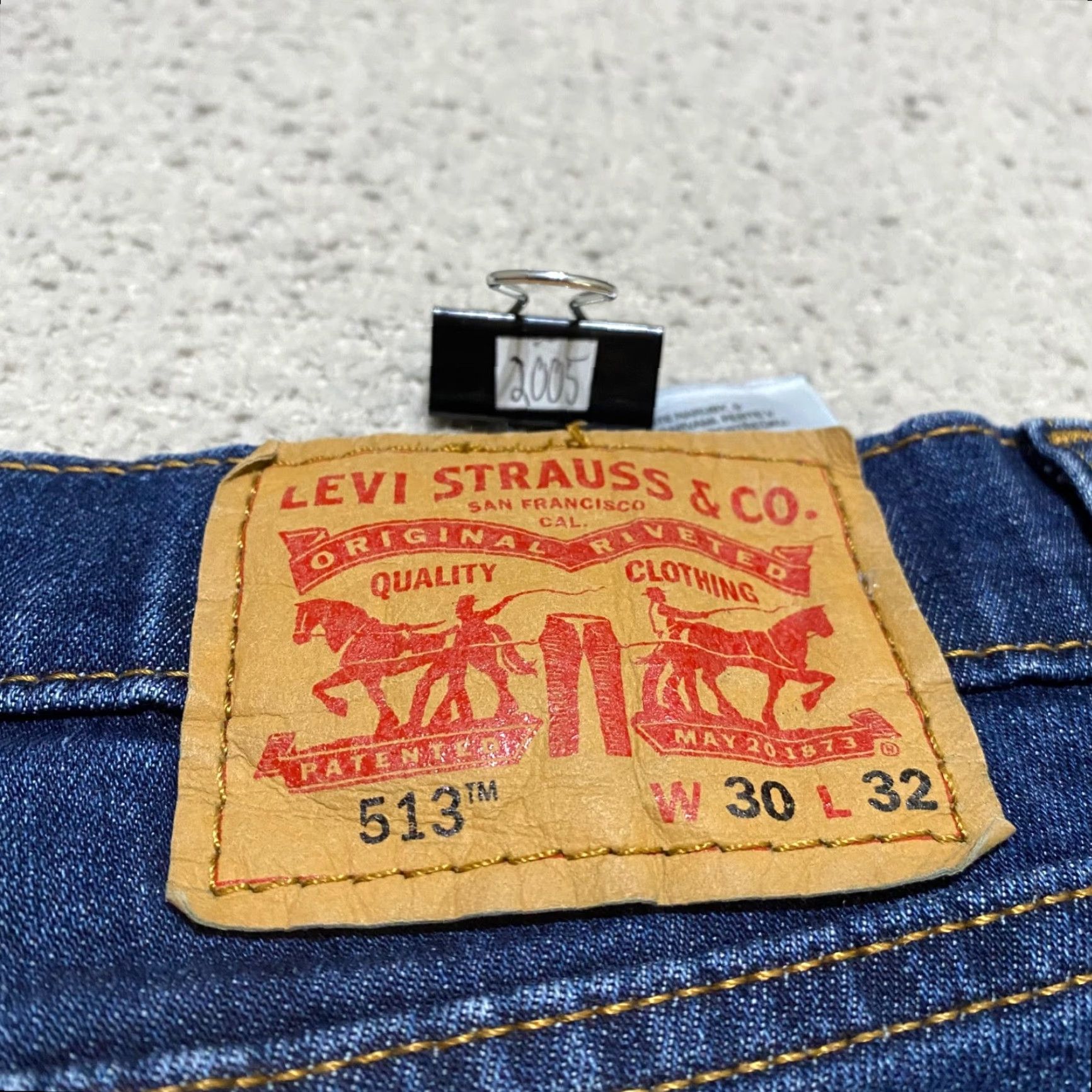 Levi's Levi's 513 Mens Jeans Slim Blue Denim Medium Wash Straight Mid Rise 30x32 Jeans Mens Size US 38 / EU 54 - 3 Thumbnail