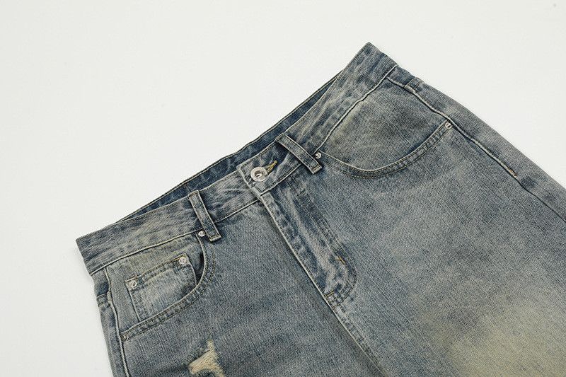 Vintage Men's High-Street Distressed Flared Jeans with Rips Size US 32 / EU 48 - 3 Thumbnail