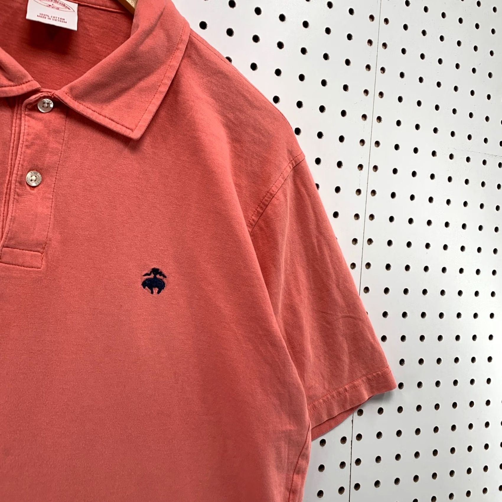 Brooks Brothers Brooks Brothers Collared Polo Shirt Mens L Coral Short Sleeve Casual Polo 23X28 Size US L / EU 52-54 / 3 - 6 Thumbnail