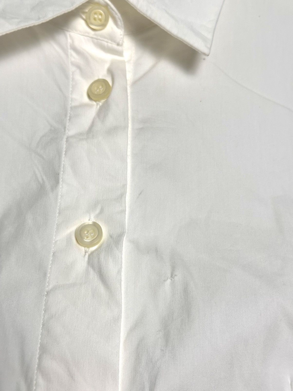 Prada Prada Milano Distressed White Button-Up Shirt Size US XS / EU 42 / 0 - 3 Thumbnail
