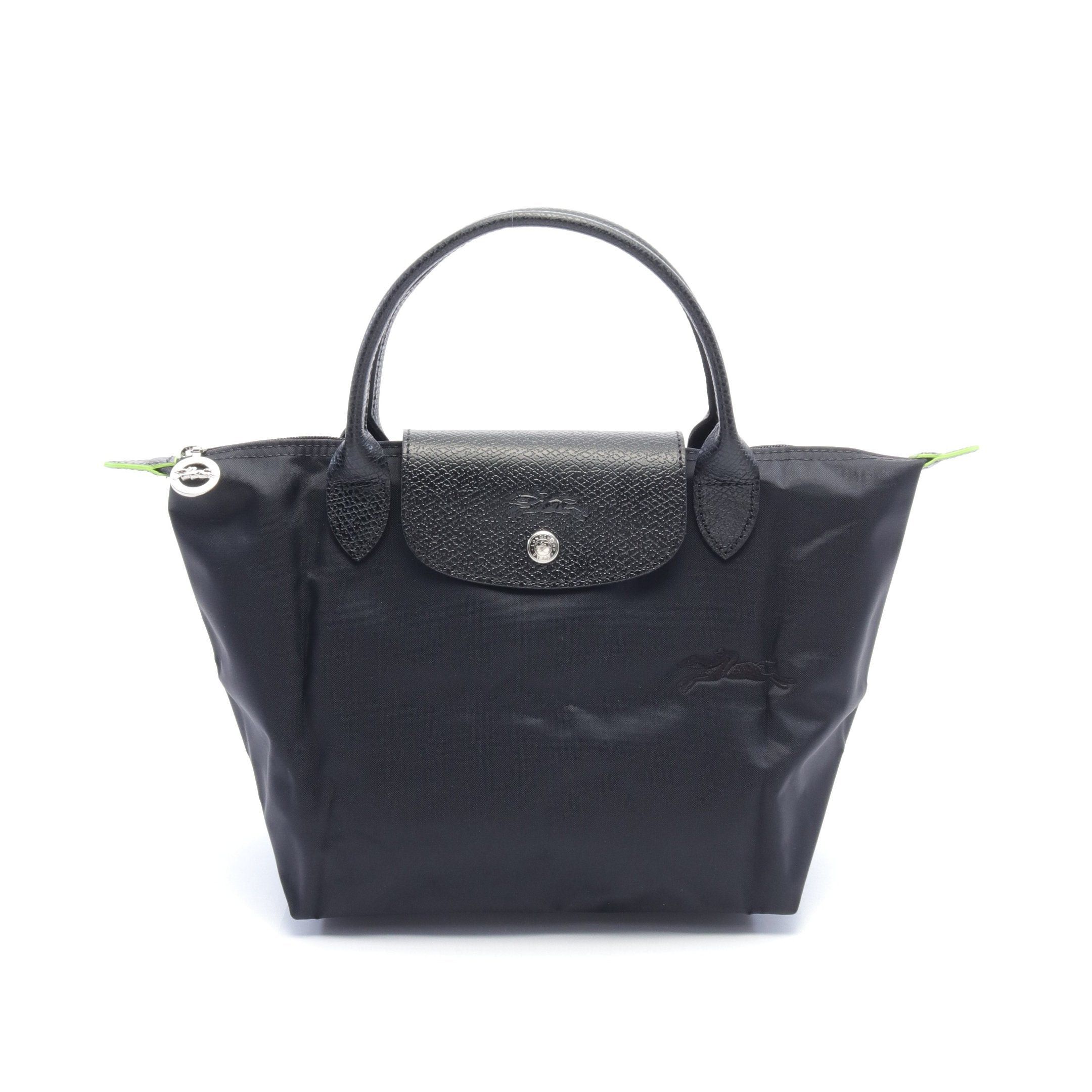 Longchamp Longchamp Le Preage Green S Handbag Tote Bag Nylon Leather Black Size ONE SIZE - 1 Thumbnail