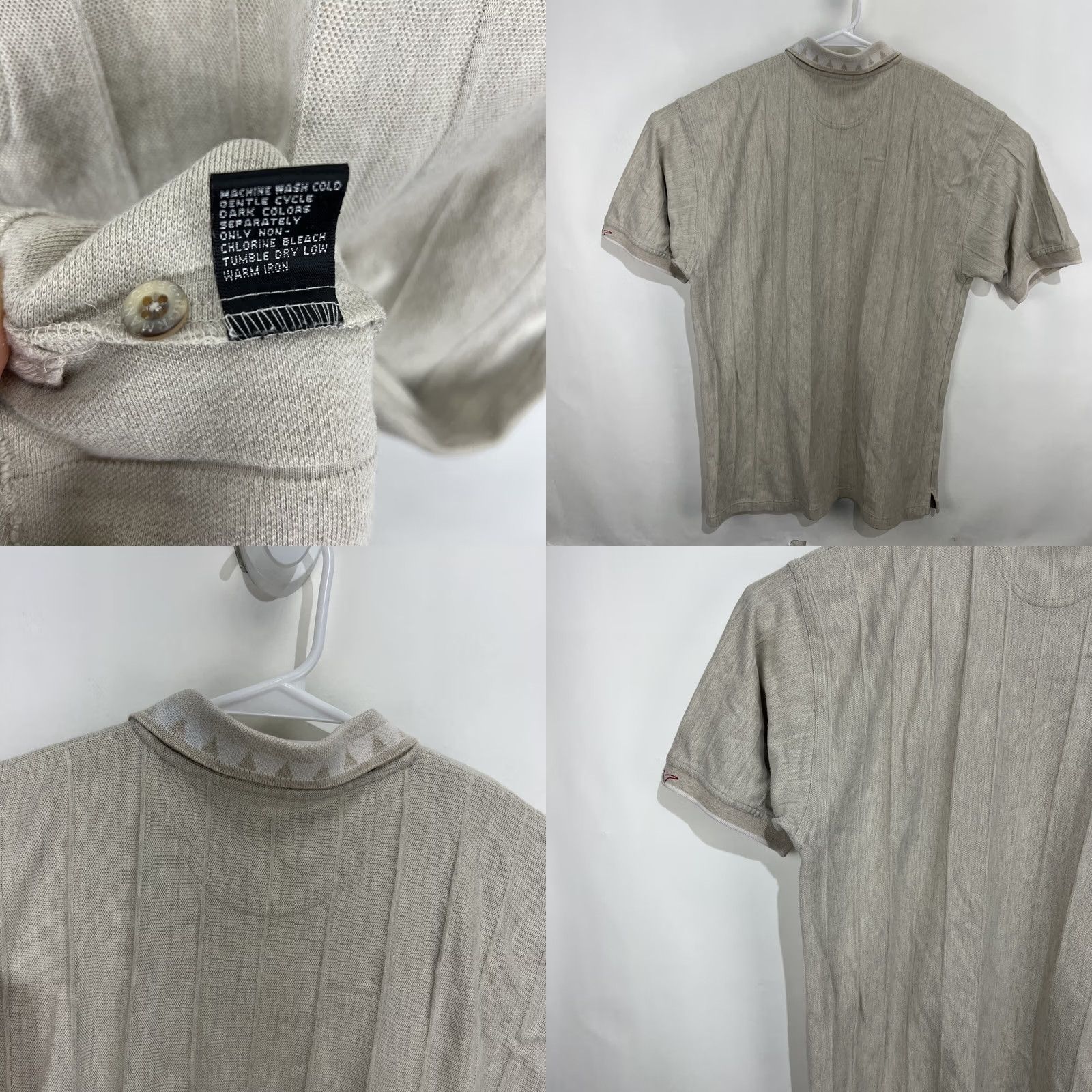 Vintage VINTAGE Greg Norman Polo Shirt S/S Men's XL Tan Shark Logo Ribbed Collar 90s Shark Notes Mens XL Polo Size US XL / EU 56 / 4 - 8 Thumbnail