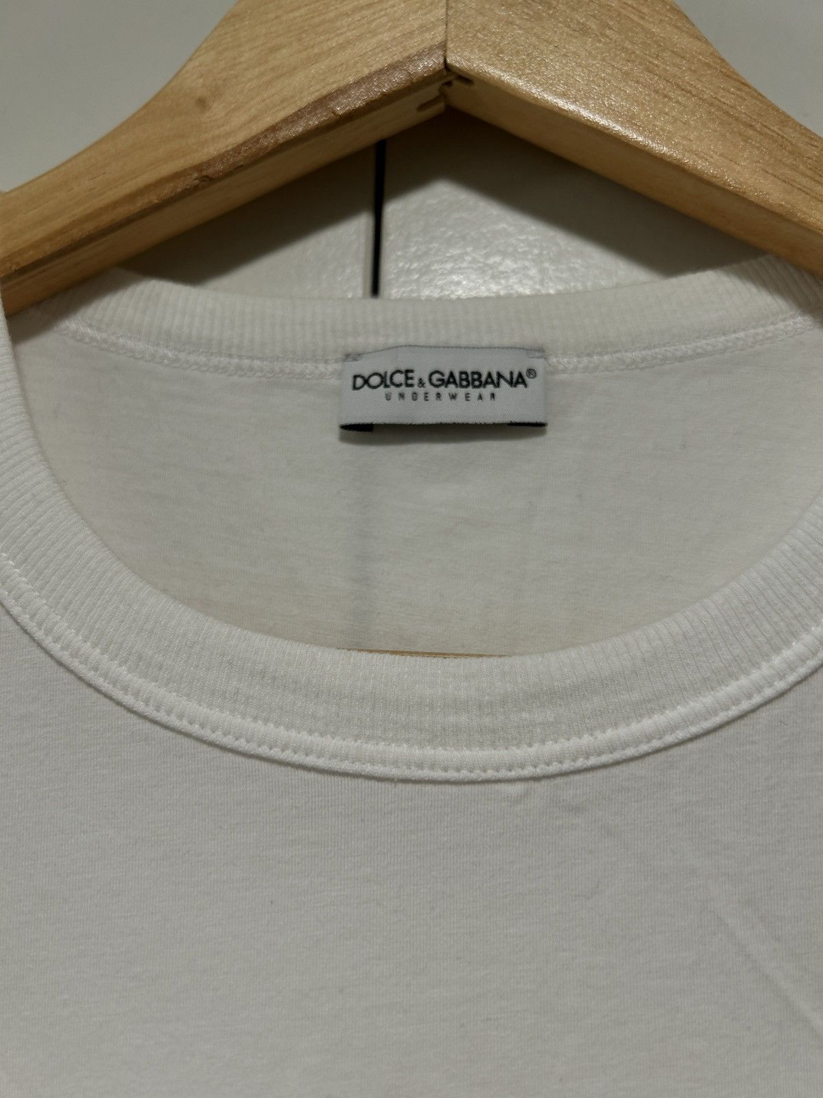 Dolce & Gabbana White stretch logo crewneck t-shirt Size US M / EU 48-50 / 2 - 3 Thumbnail