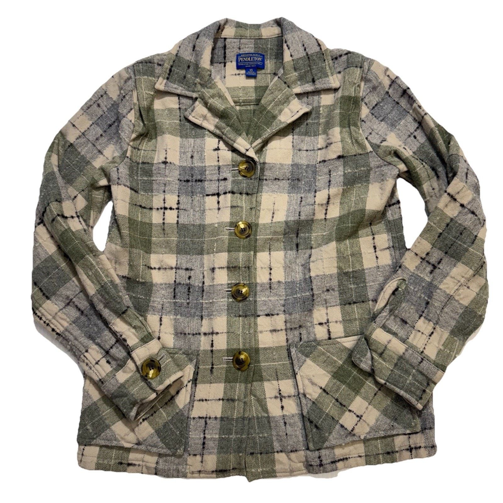 Pendleton VTG 90s PENDLETON 100% Wool Plaid Lightweight Shirt Blazer Size XS / US 0-2 / IT 36-38 - 1 Thumbnail