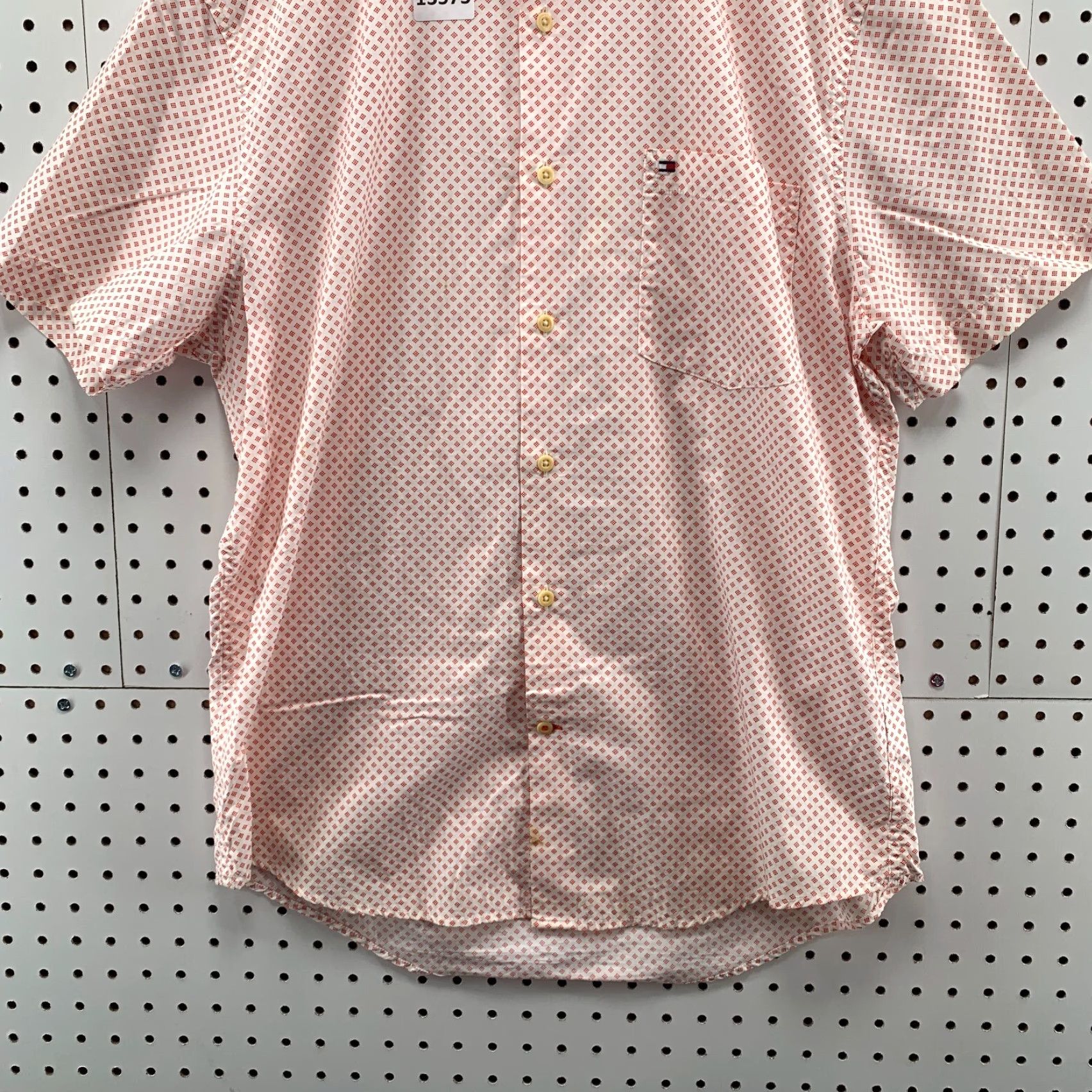 Tommy Hilfiger VINTAGE Tommy Hilfiger Men Short Sleeve Button-Down Shirt Red Diamond Large Clothing Size US L / EU 52-54 / 3 - 6 Thumbnail