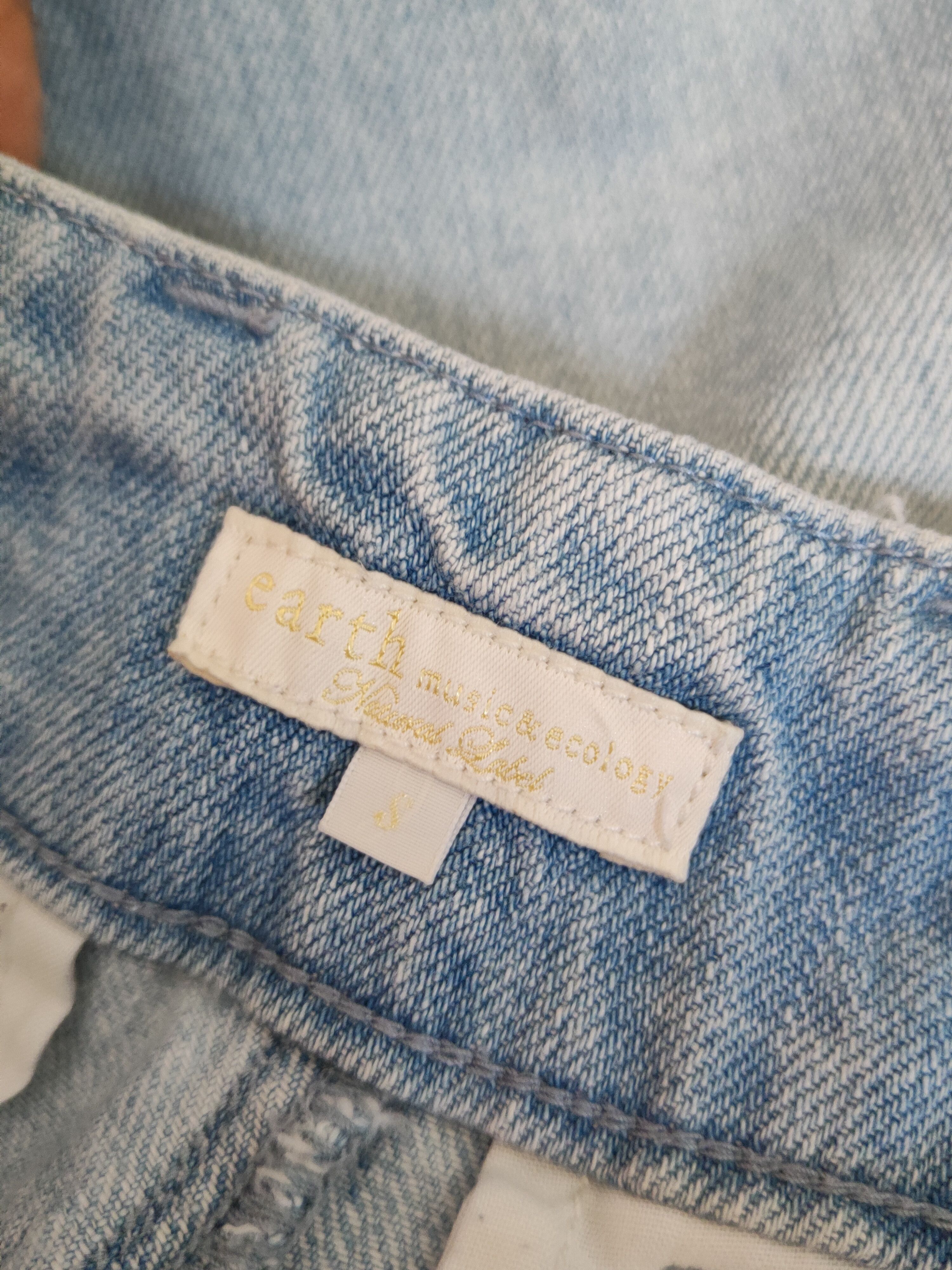 Japanese Brand Earth Music&Ecology Blue Distressed Ripped Jeans#S2146 Size 26" / US 2 / IT 38 - 15 Thumbnail