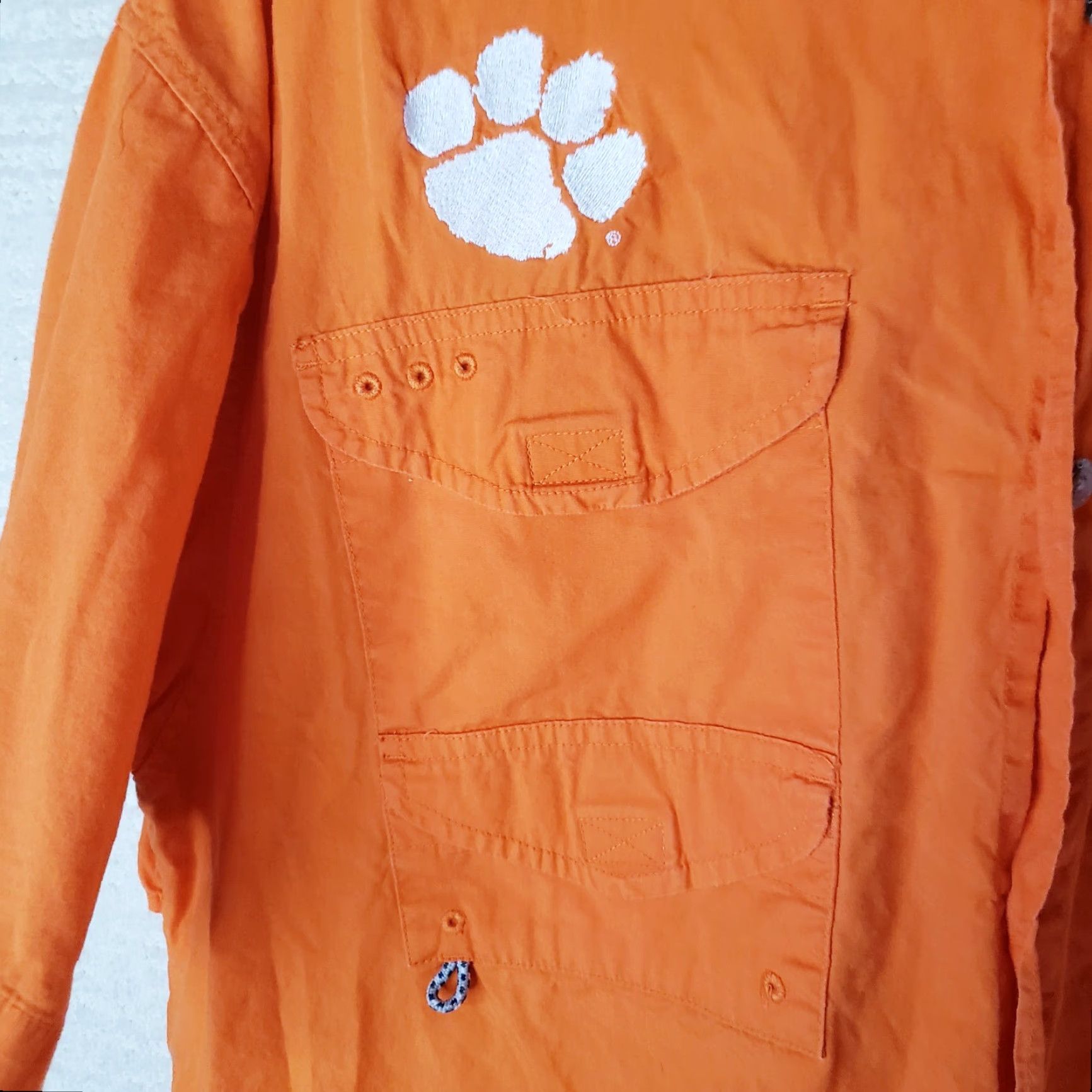 Vintage Clemson Columbia PFG Mens Shirt L Omni Shade Tiger Paw Performance Fishing Button-Up Short Sleeve Orange College Size US L / EU 52-54 / 3 - 6 Thumbnail