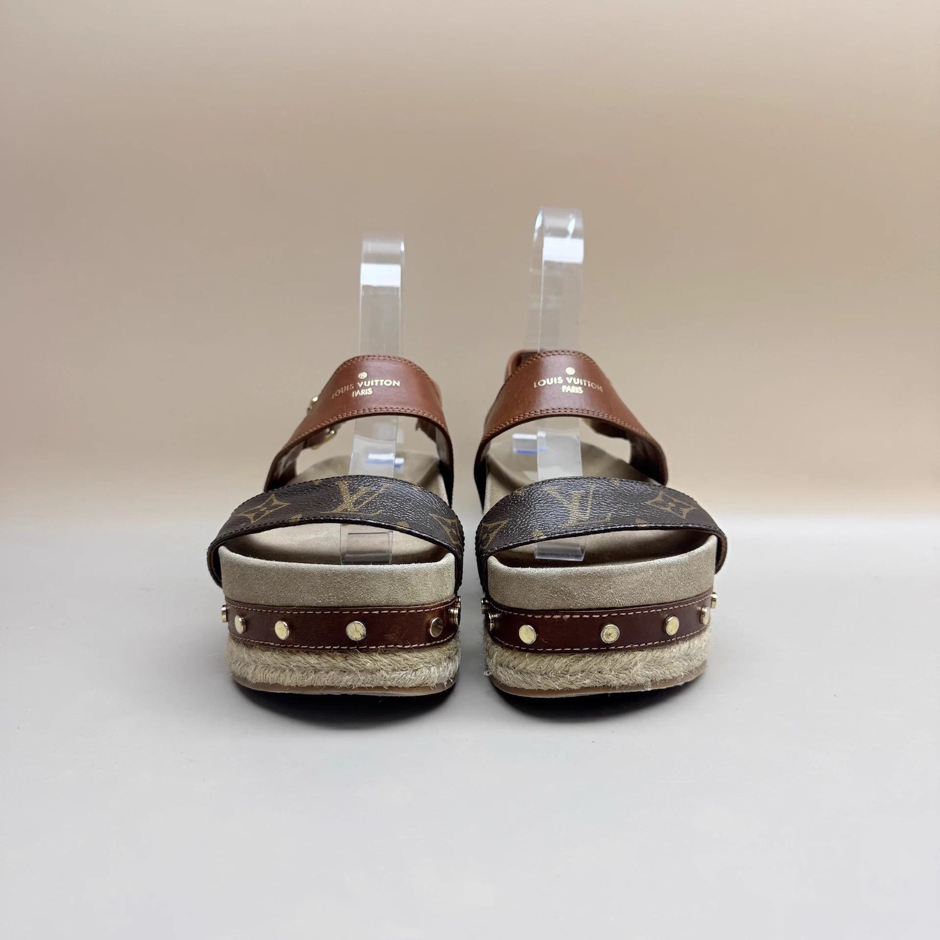 Louis Vuitton LV Monogram Dark Brown Sandal Thick Sole Size 36 95 New Size US 5.5 / IT 35.5 - 2 Thumbnail