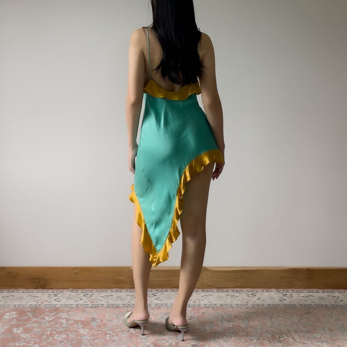 Other Romantic Green Silk Mini Slip Dress (S–M) Size M / US 6-8 / IT 42-44 - 7 Thumbnail