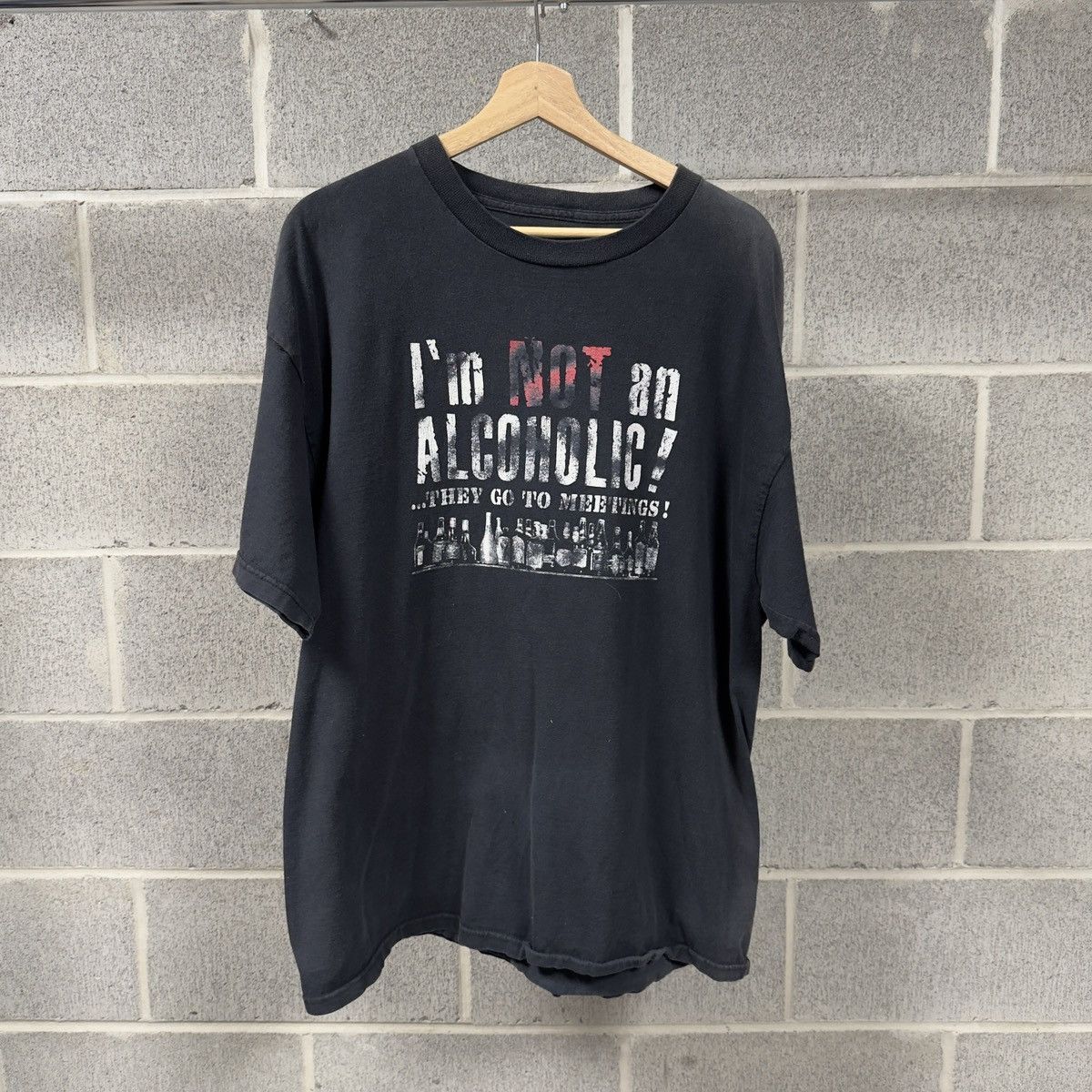 Vintage I’m Not An Alcoholic Drunk Tee Faded Thrashed ERD Grunge Size US XL / EU 56 / 4 - 1 Thumbnail
