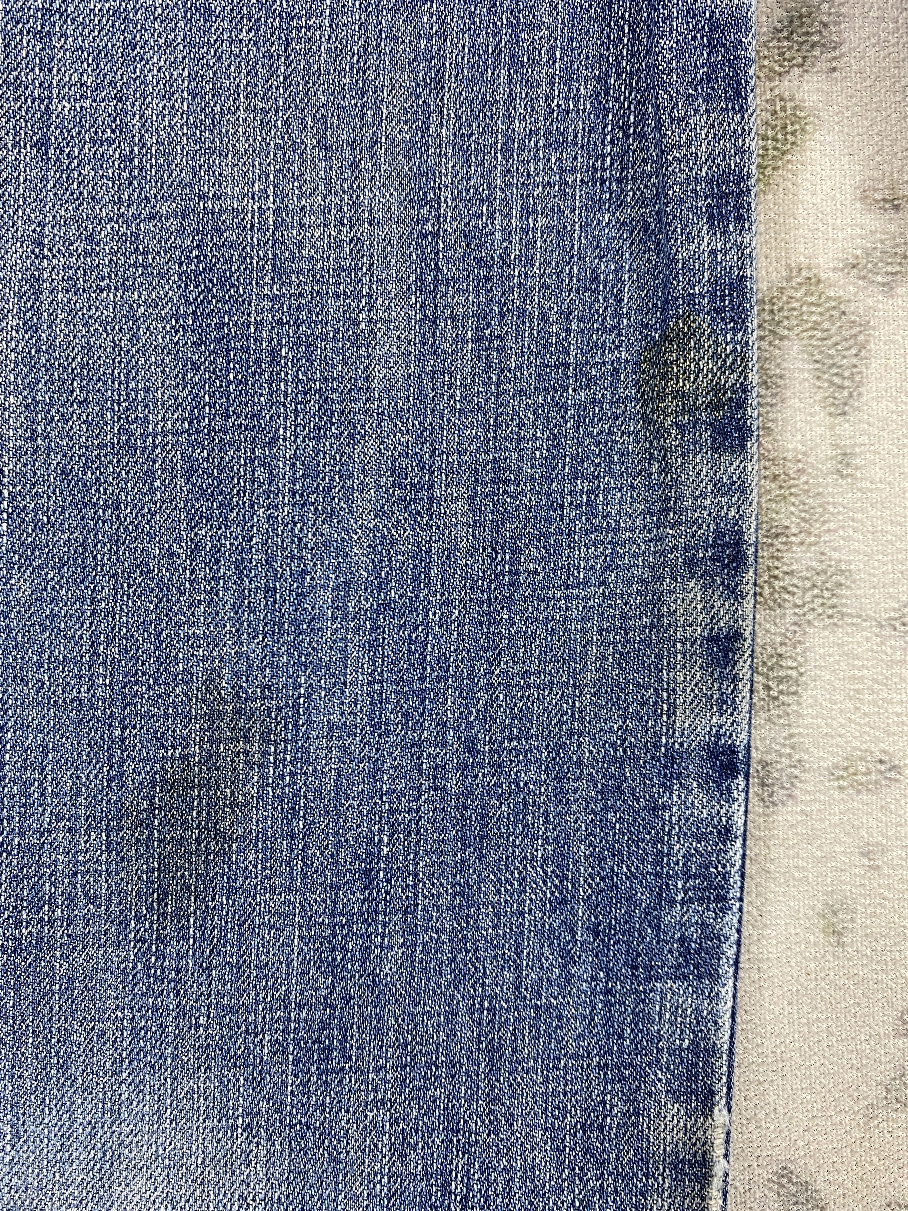 Japanese Brand Distressed Blue Global Work Jeans 33x29 Denim- JN3524 Size US 33 - 15 Thumbnail