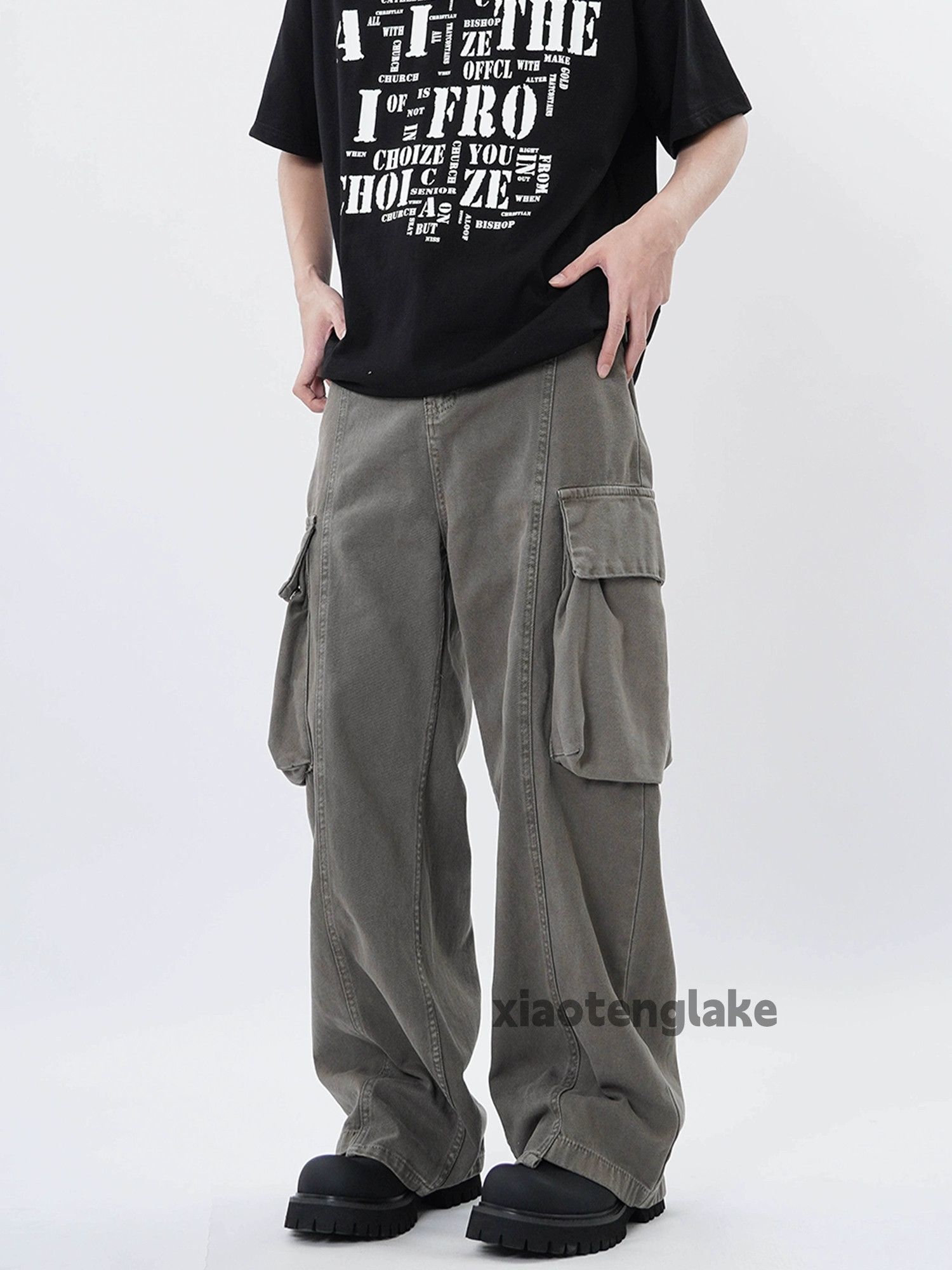 Designer × Japanese Brand × Vintage washed faded cleanfit military loose baggy cargo pants Size US 32 / EU 48 - 1 Thumbnail