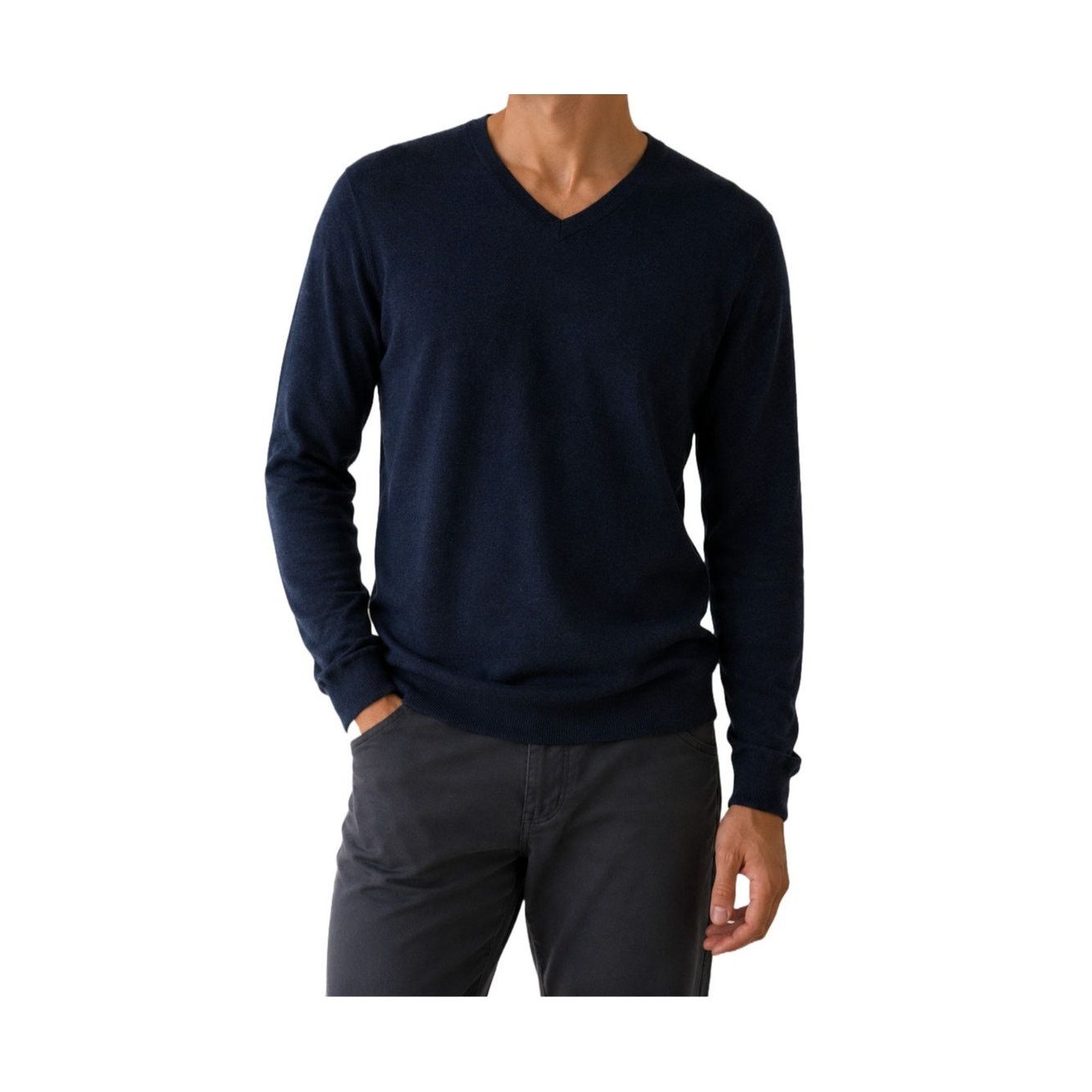 Apt. 9 Dark Navy Blue Soft V Neck Sweater Wool Blend Lightweight L Size US L / EU 52-54 / 3 - 1 Thumbnail
