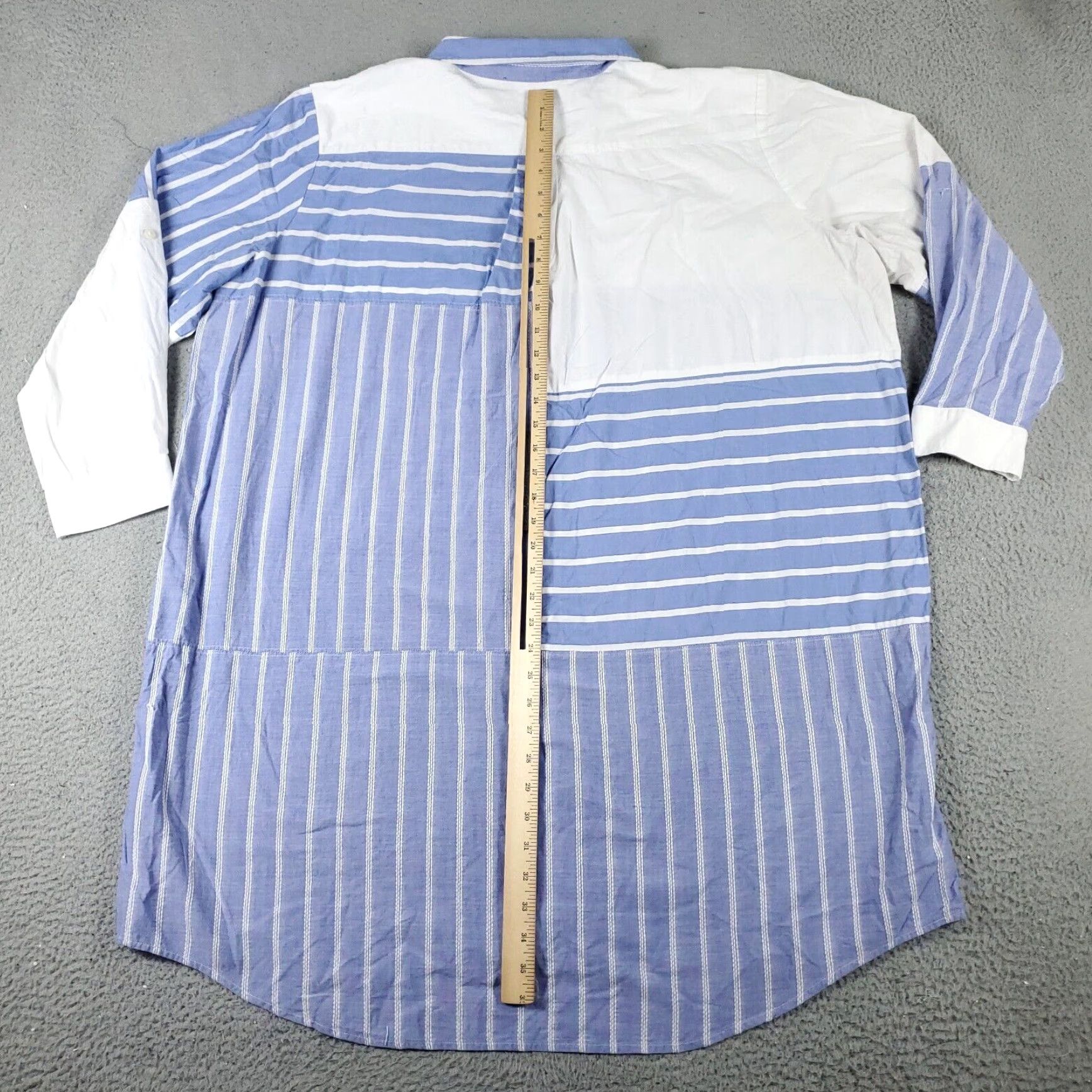 Tommy Hilfiger Tommy Hilfiger Women's Long Sleeve Shirt Dress Blue Striped Plus Size 20W Cotton Size 3XL / US 20-22 - 3 Thumbnail