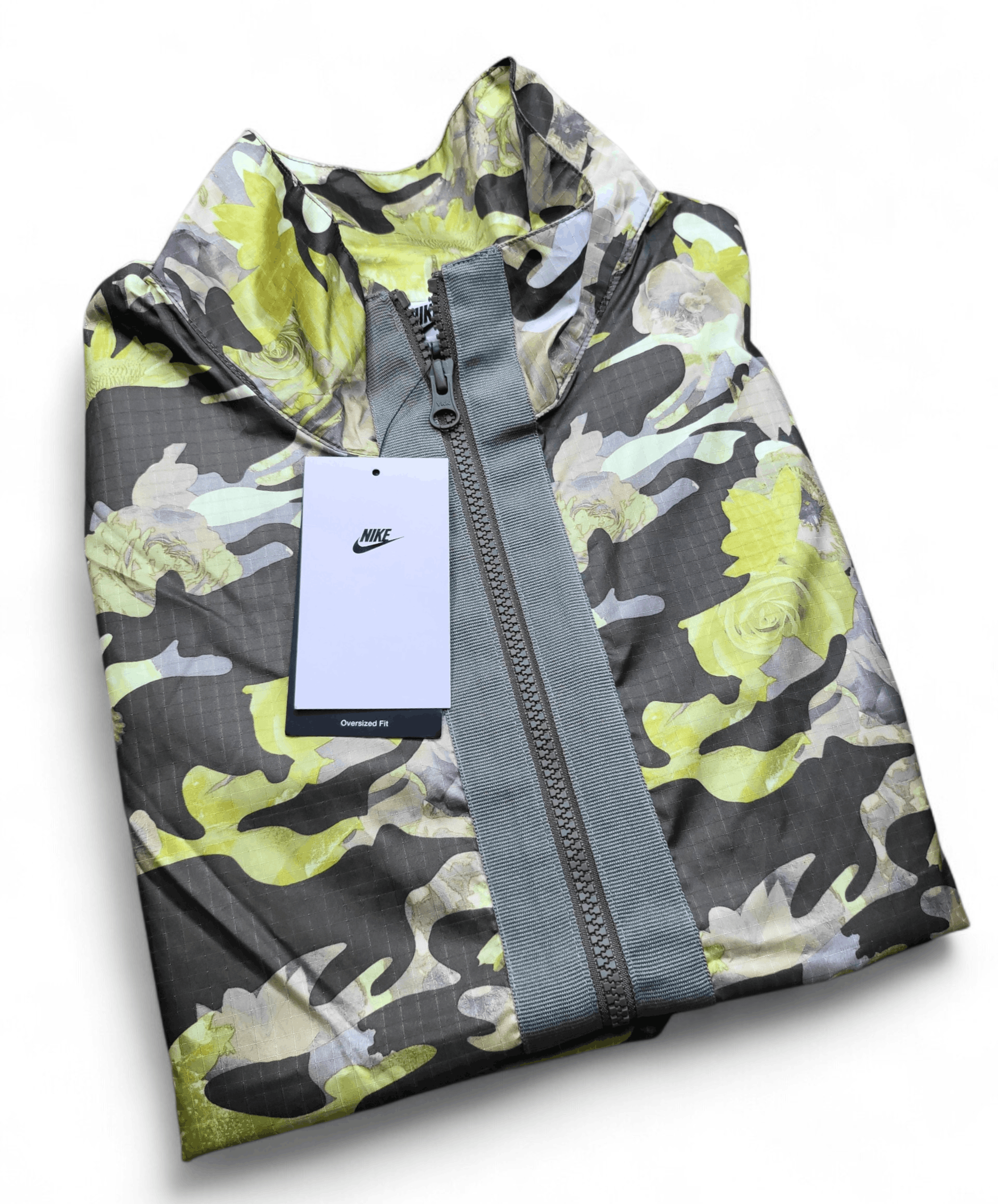 Nike NWT Nike Floral Camo Zip Jacket Cargo Khaki Windrunner LG Size L / US 10 / IT 46 - 3 Thumbnail