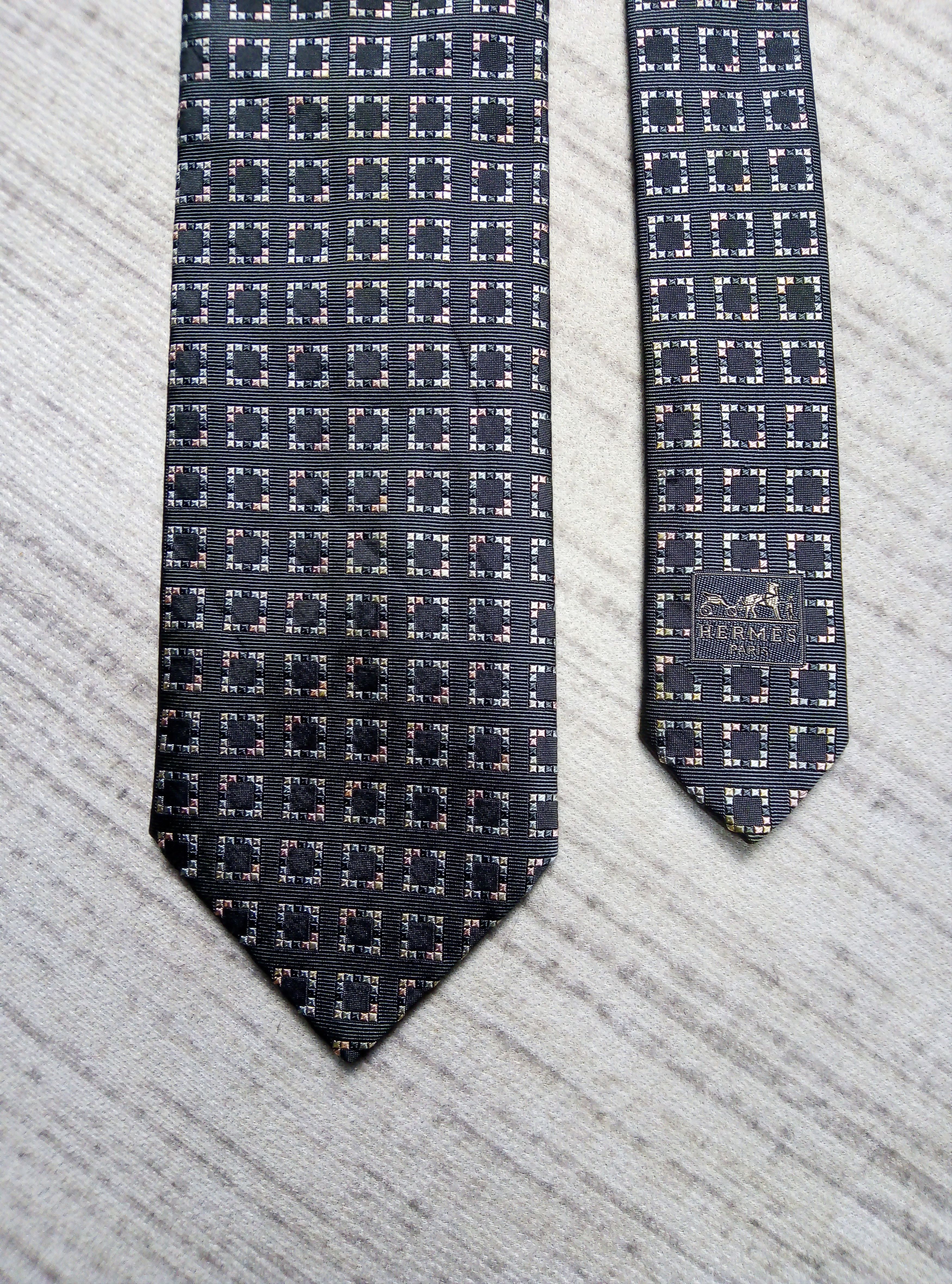 Hermes Hermes jacquard necktie silk woven tie H collection Size ONE SIZE - 1 Thumbnail
