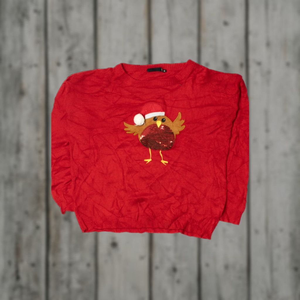 Brave Soul VINTAGE Bird With Sequins Ugly Christmas Pullover Brave Soul Large Adults Christmas Women Men? Size L / US 10 / IT 46 - 1 Thumbnail