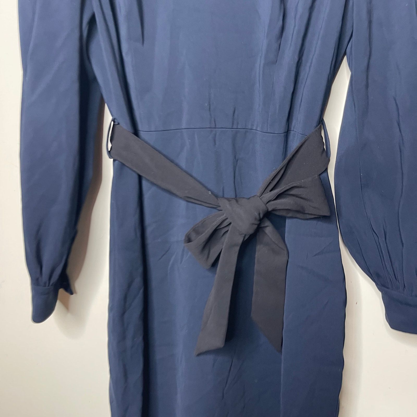 Badgley Mischka Badgley Mischka Belted V Neck Sheath Dress Navy Hourglass Size M / US 6-8 / IT 42-44 - 10 Thumbnail