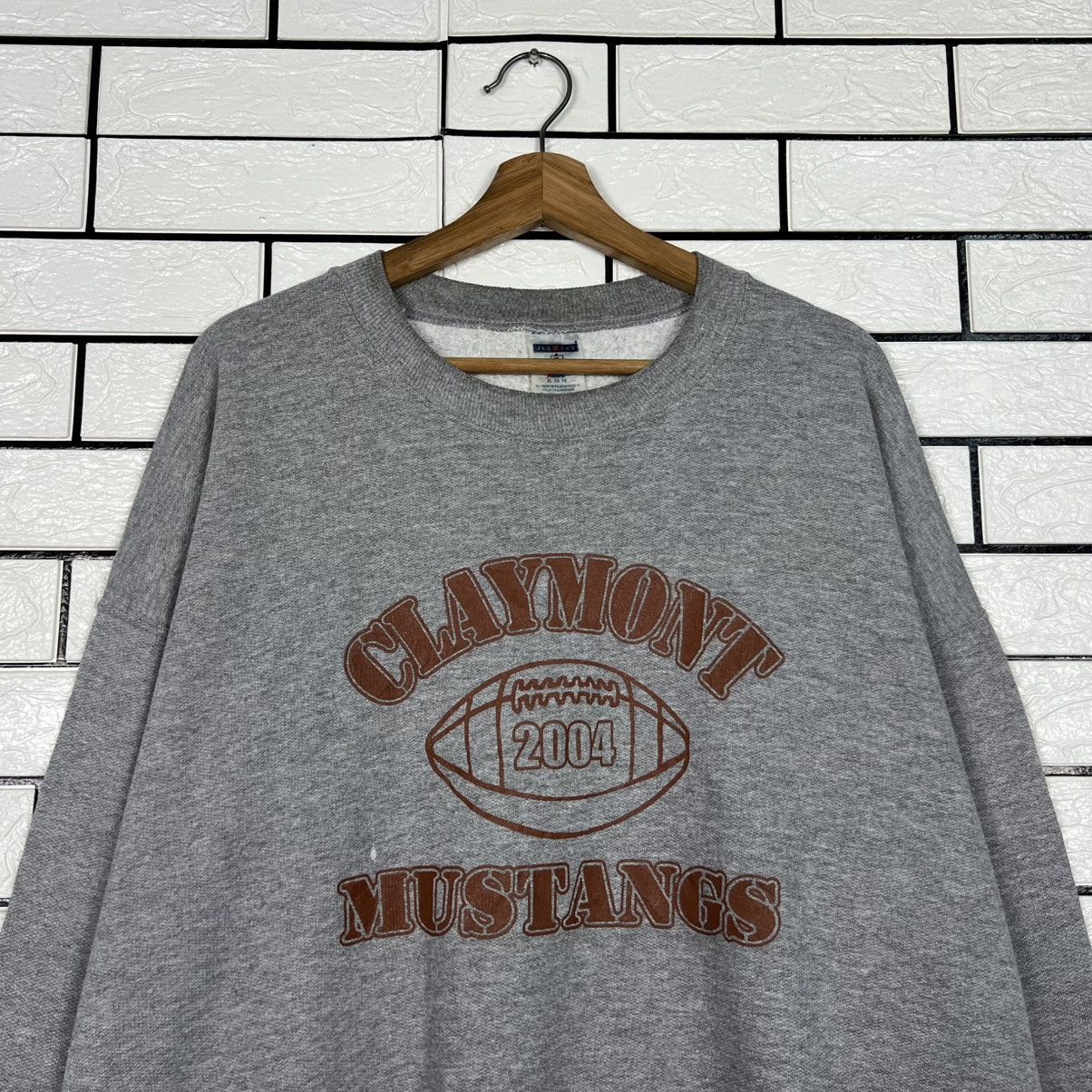 Jerzees Y2k Vintage CLAYMONT MUSTANGS Crewneck Sweatshirt #4092-C186 Size US XL / EU 56 / 4 - 2 Thumbnail