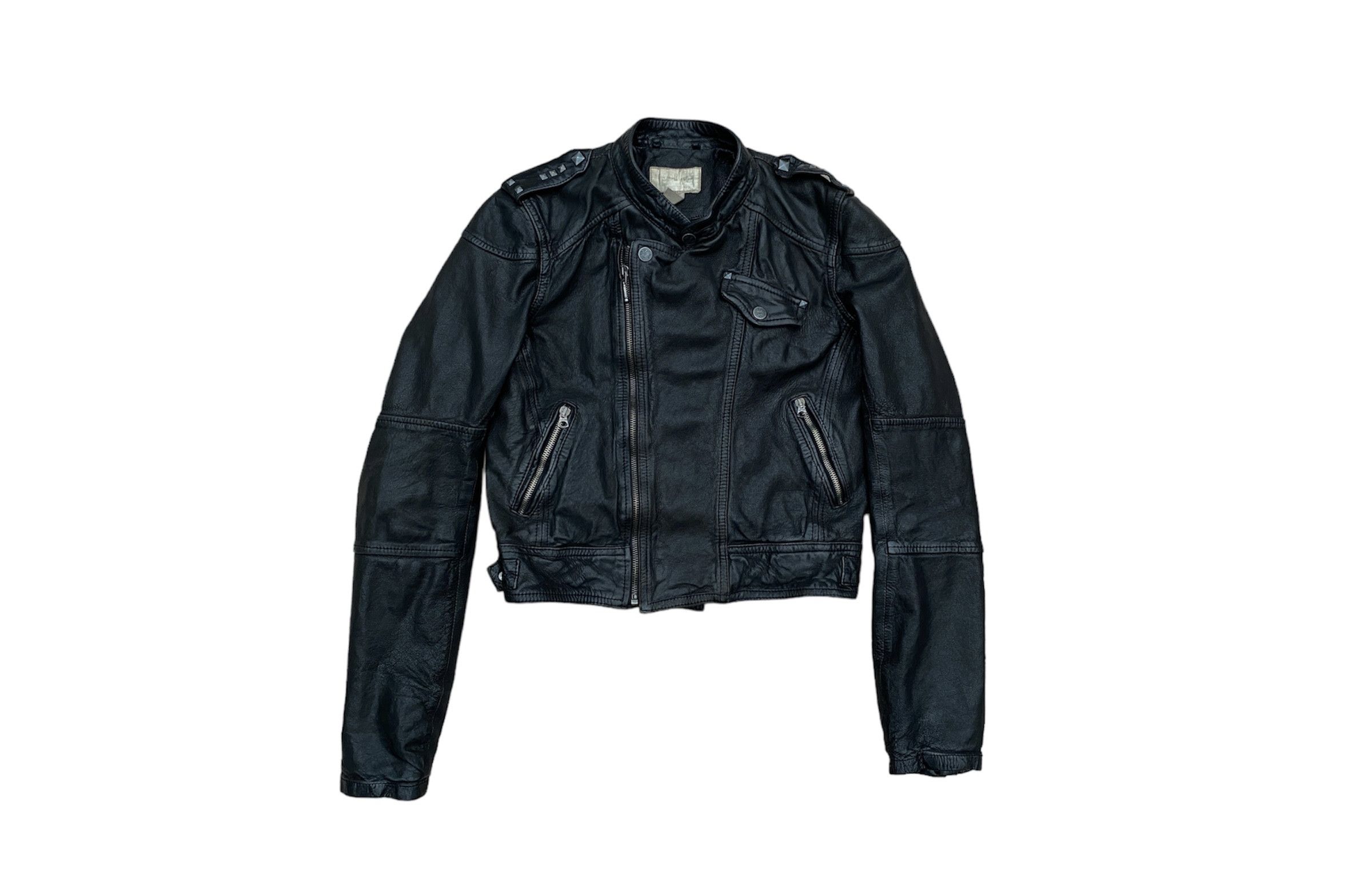 Levi's Vintage Levis Special Edition Cropped Leather Biker Jacket Size M / US 6-8 / IT 42-44 - 4 Thumbnail