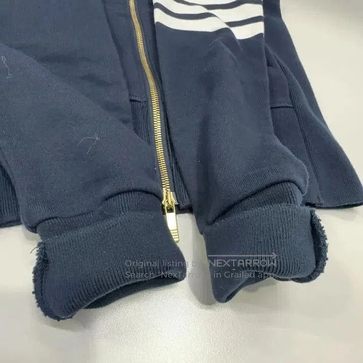 Thom Browne Thom Browne Classic Navy Hoodie with Stripes. Size US M / EU 48-50 / 2 - 6 Thumbnail