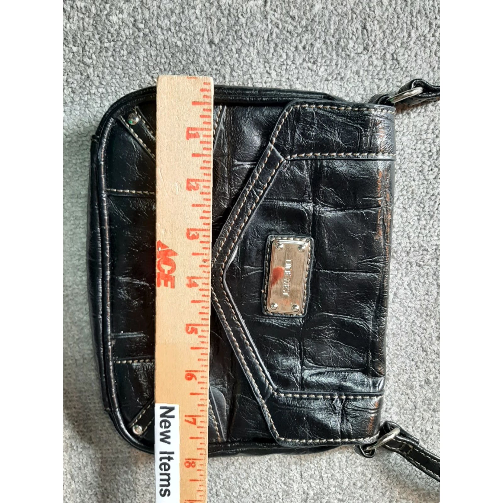 Nine West Nine West Purse Bag Faux Leather Black 8x6x1" Crossbody Small Women Bag 8x6x1" Size ONE SIZE - 3 Thumbnail