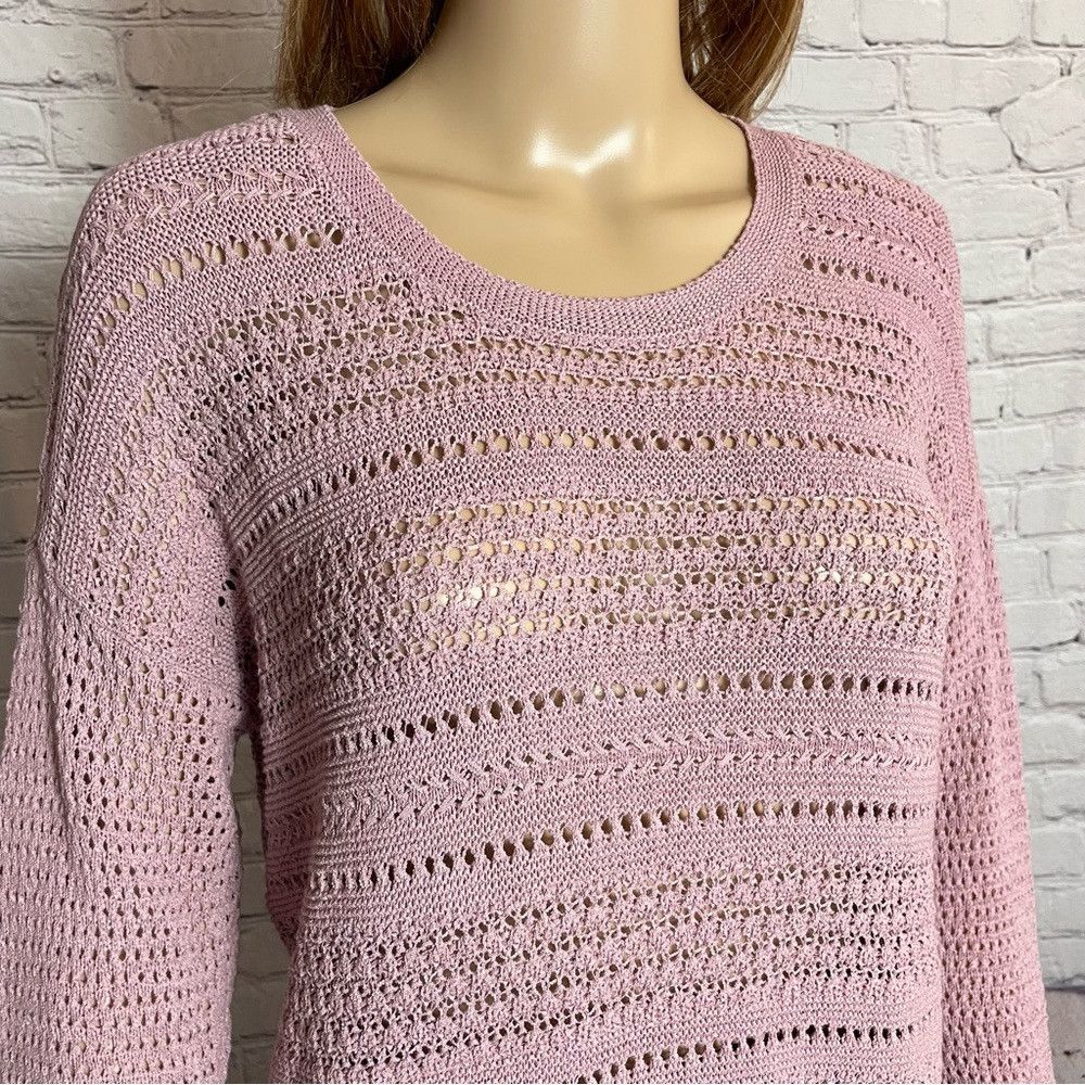 J. Jill New J.Jill Dusty Rose Cotton Blend Knit Sweater Size XS Size XS / US 0-2 / IT 36-38 - 2 Thumbnail